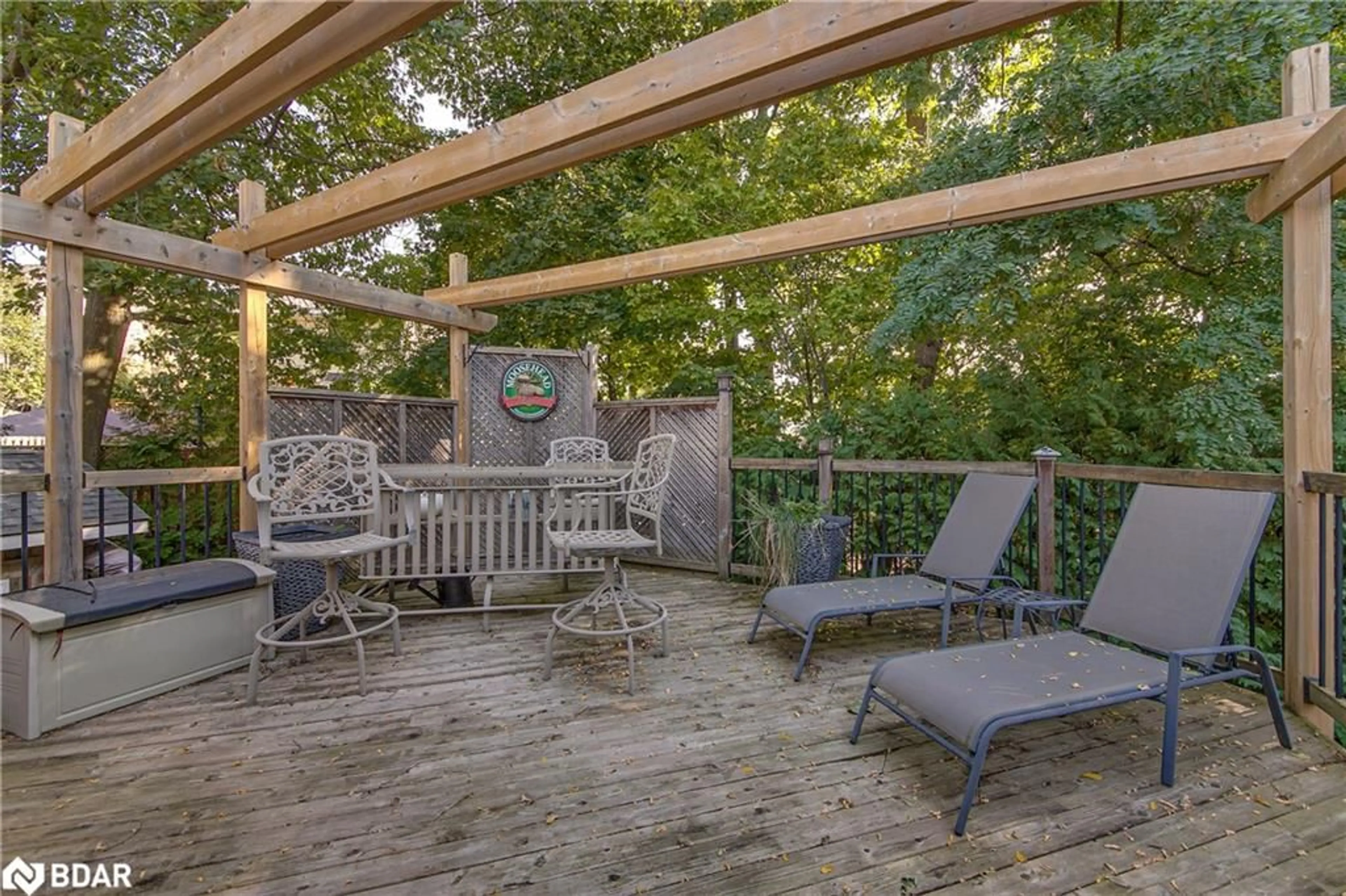 Patio, the fenced backyard for 19 Mccarthy Crt, Barrie Ontario L4N 7M6