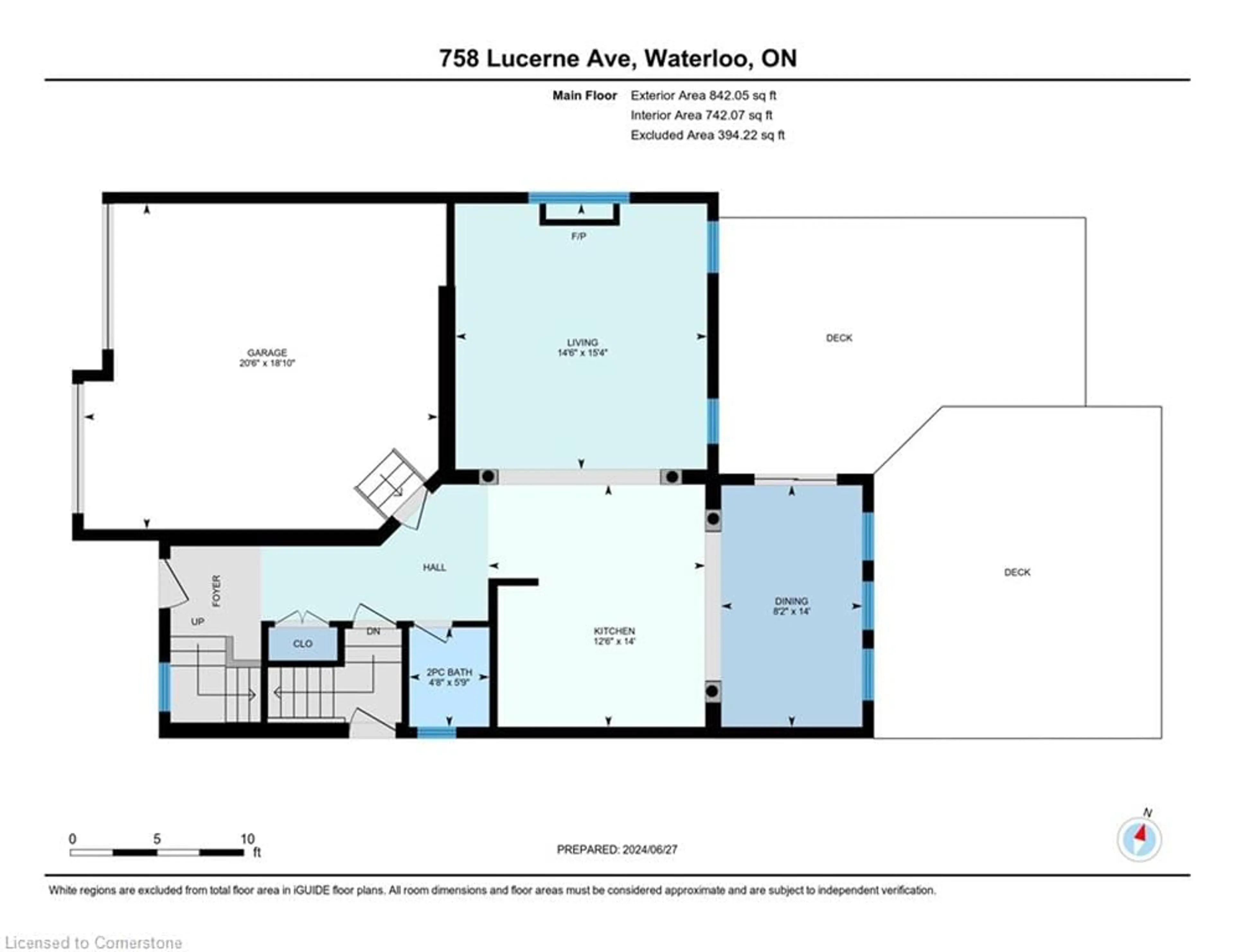 Floor plan for 758 Lucerne Ave, Waterloo Ontario N2T 2Y3