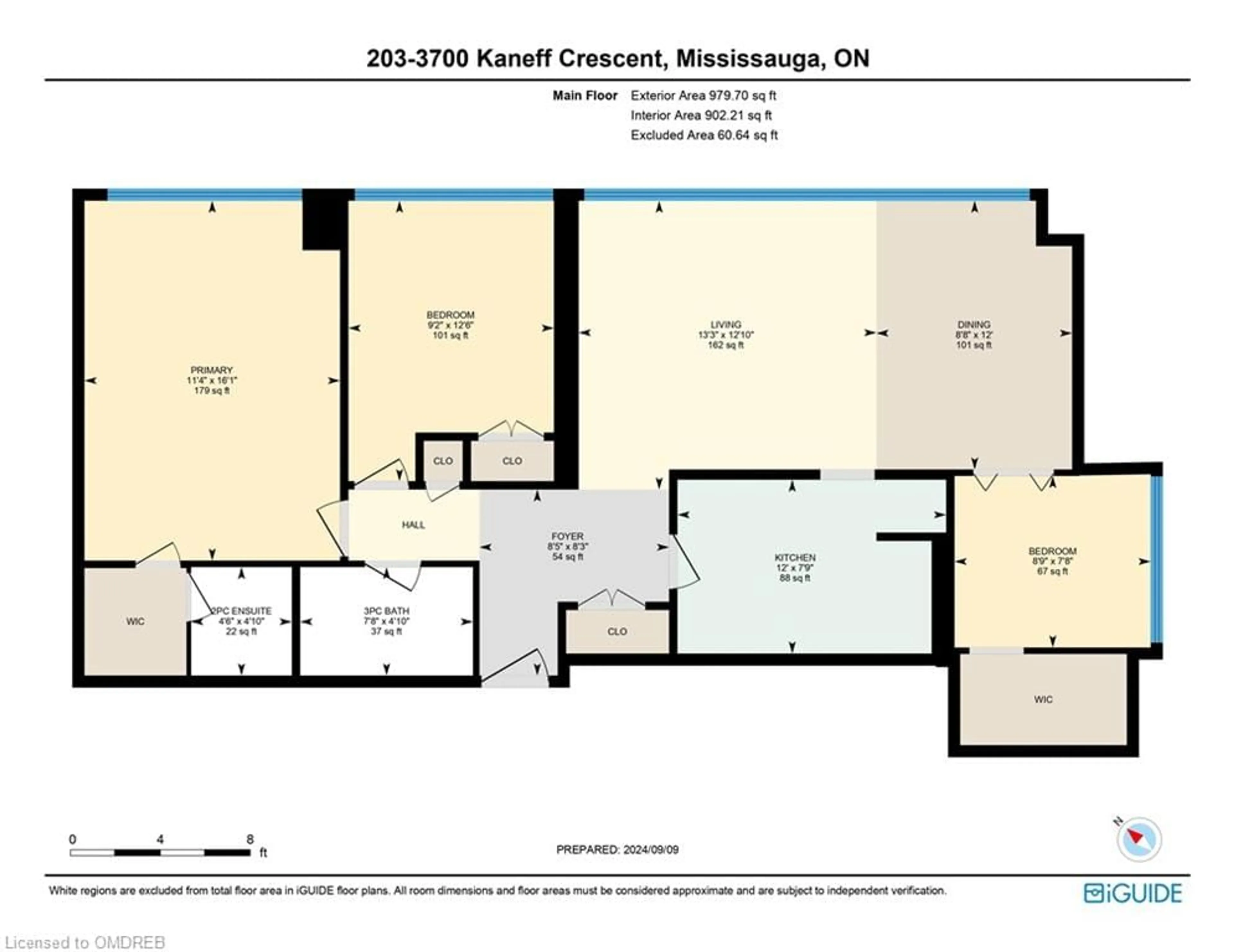 Floor plan for 3700 Kaneff Cres #203, Mississauga Ontario L5A 4B8