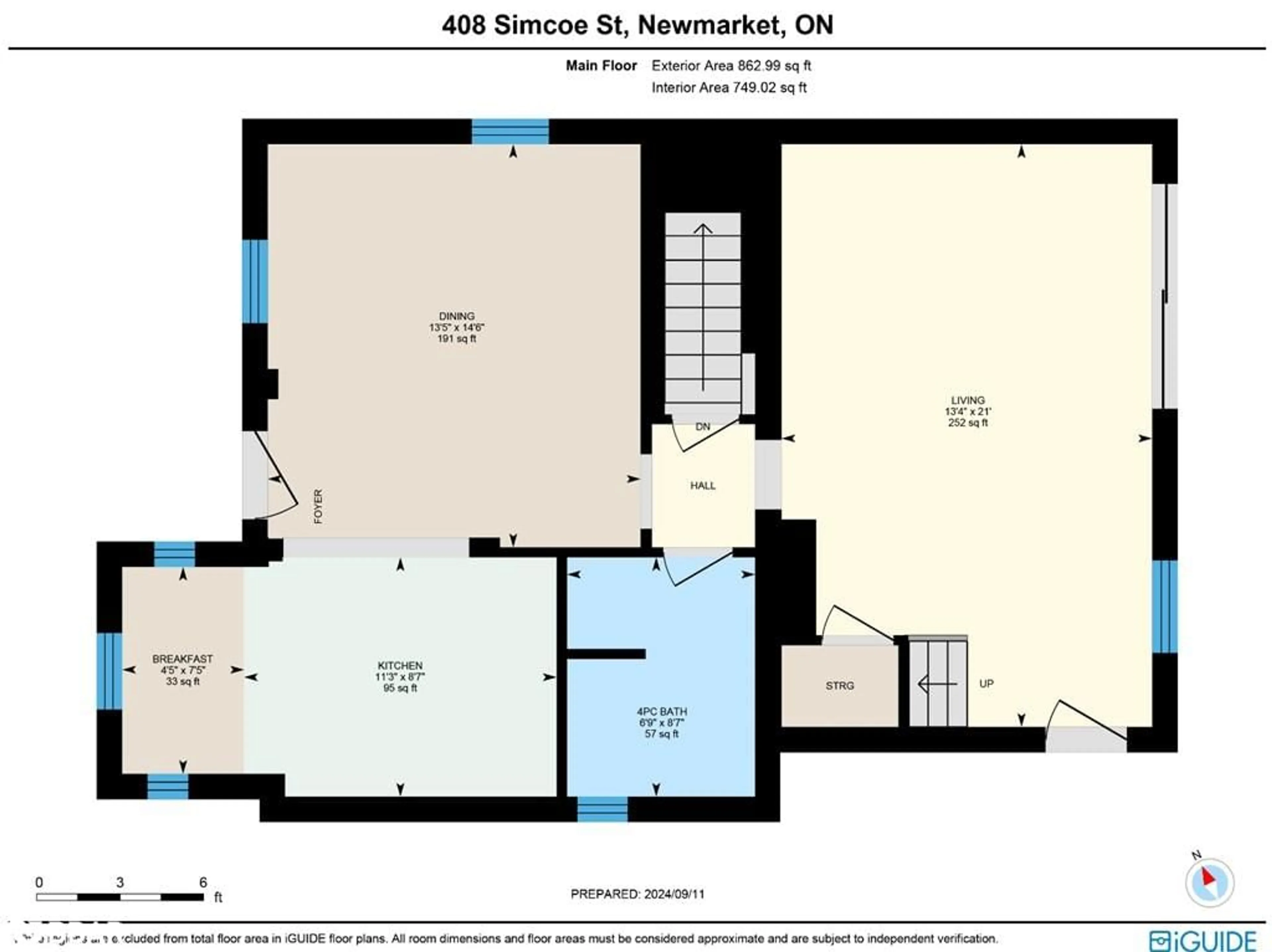 Floor plan for 408 Simcoe St, Newmarket Ontario L3Y 2M3