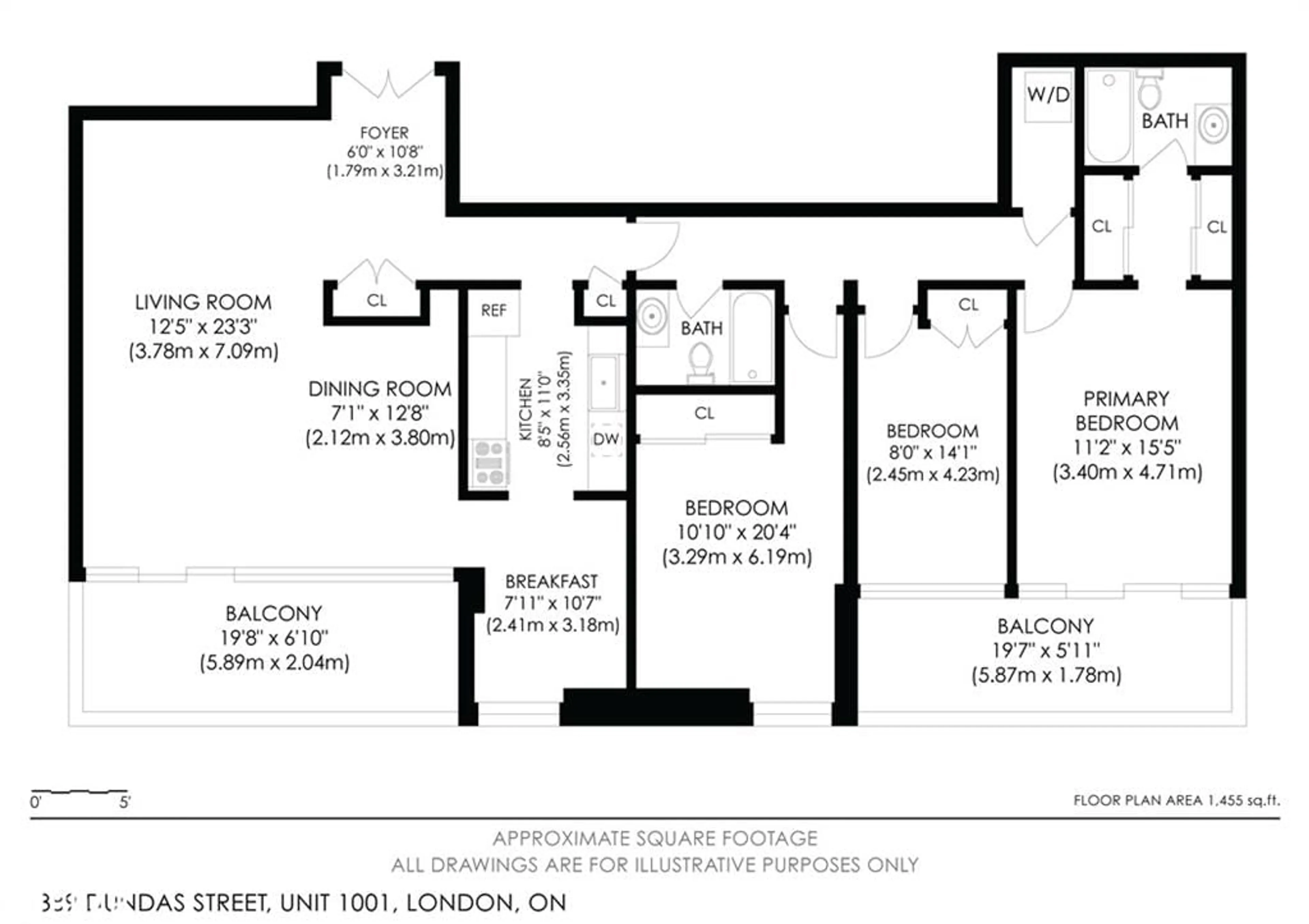 Floor plan for 389 Dundas St #1001, London Ontario N6B 3L5