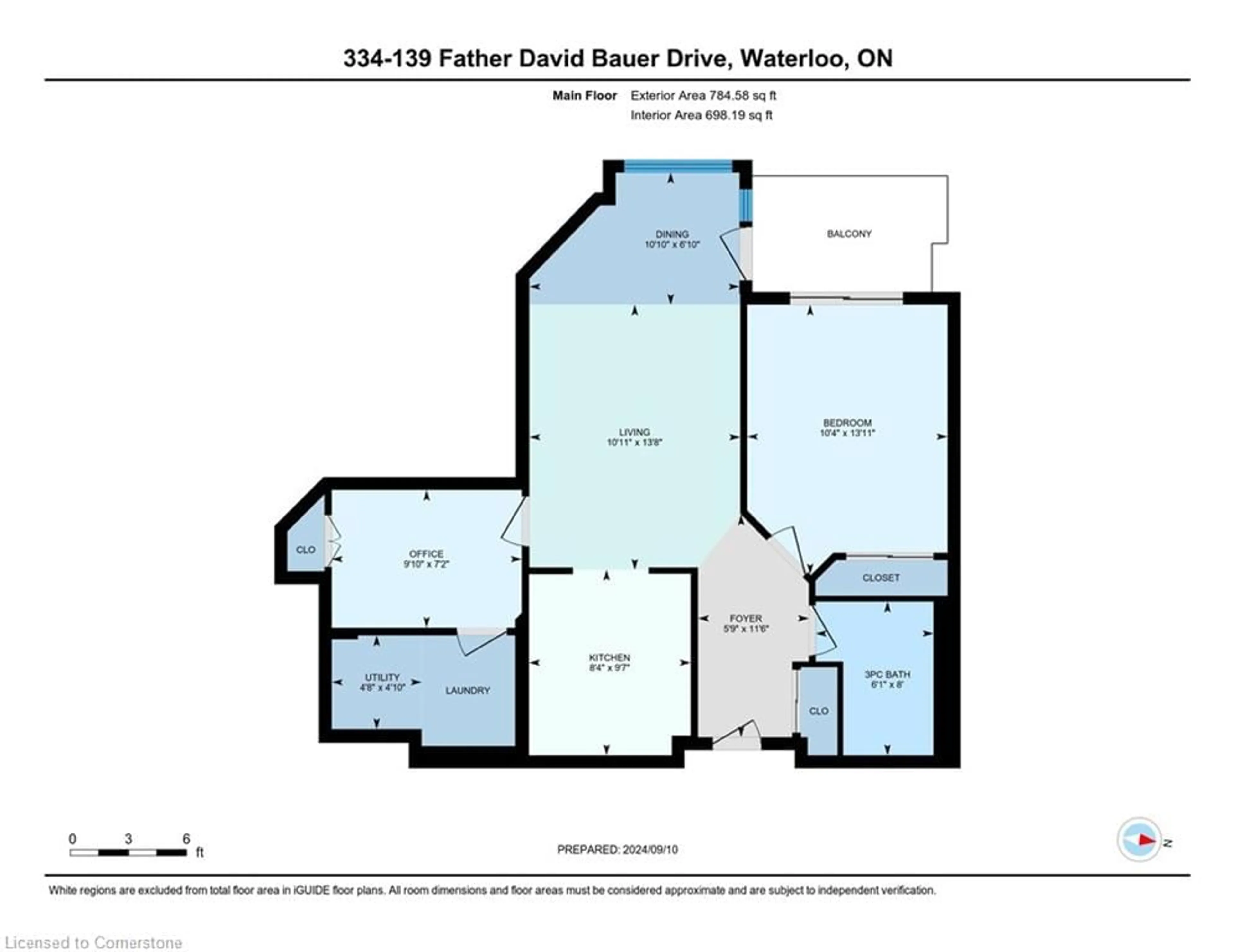 Floor plan for 139 Father David Bauer Dr #434, Waterloo Ontario N2L 6L1