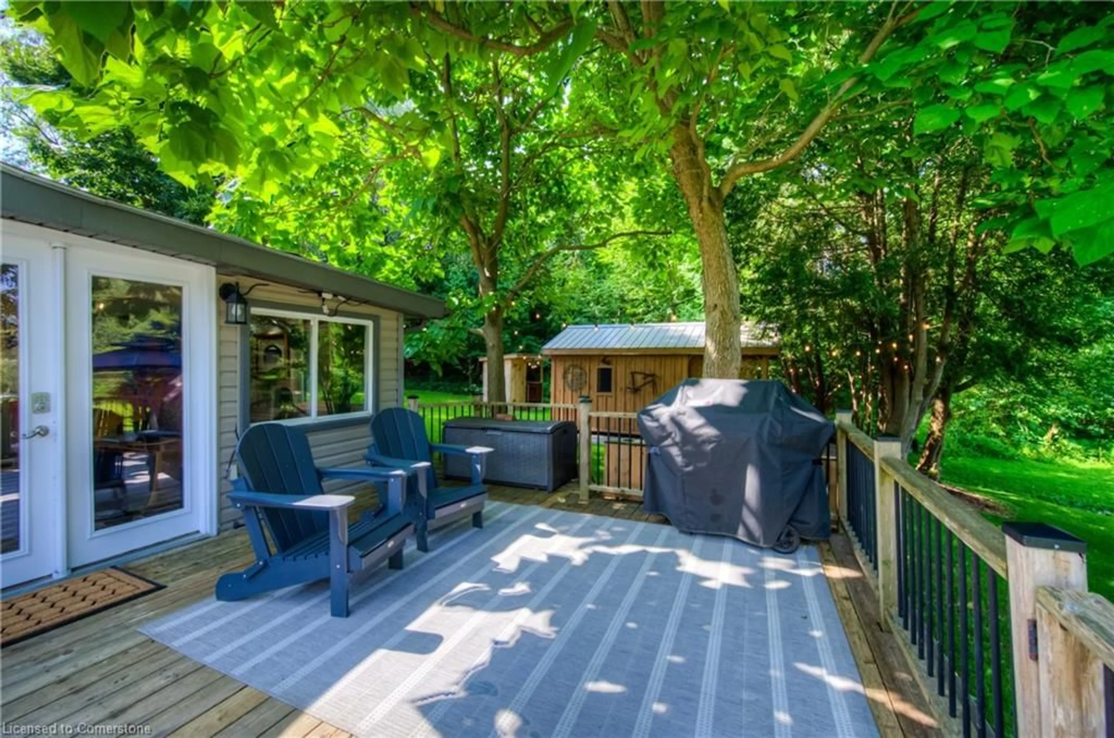 Patio, the fenced backyard for 397 River Rd, Cambridge Ontario N3C 2B8