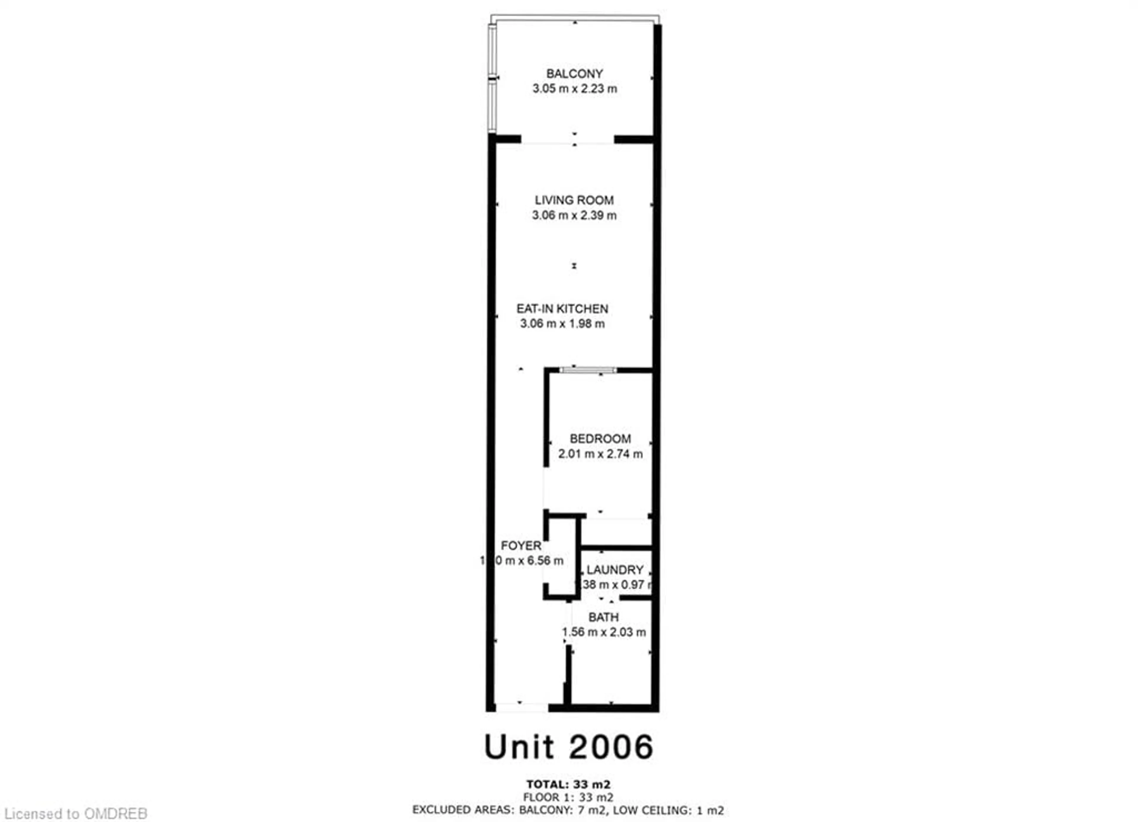 Floor plan for 15 Queen St #2006, Hamilton Ontario L8P 0C6