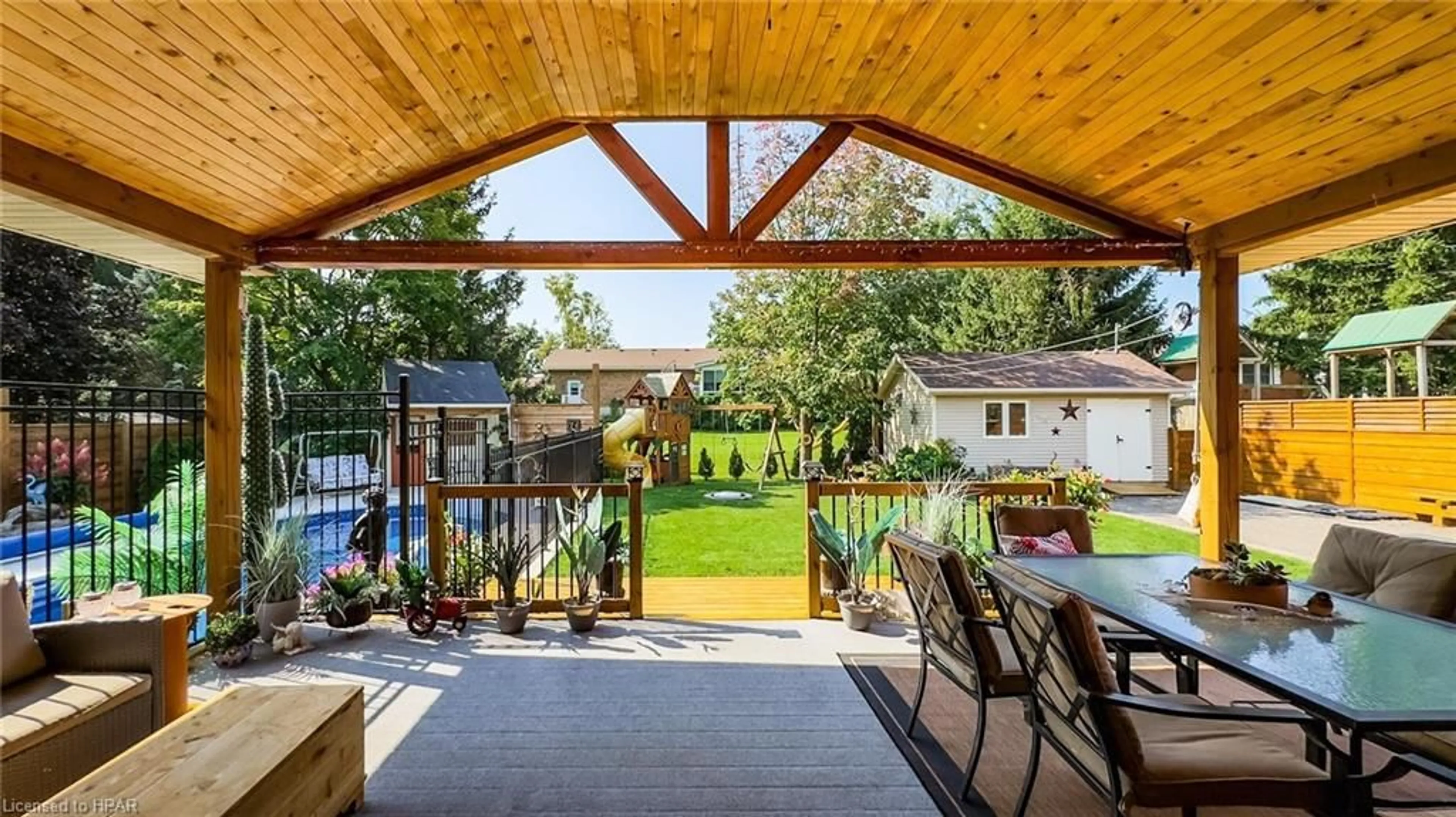 Patio, the fenced backyard for 30 North St, Egmondville Ontario N0K 1G0