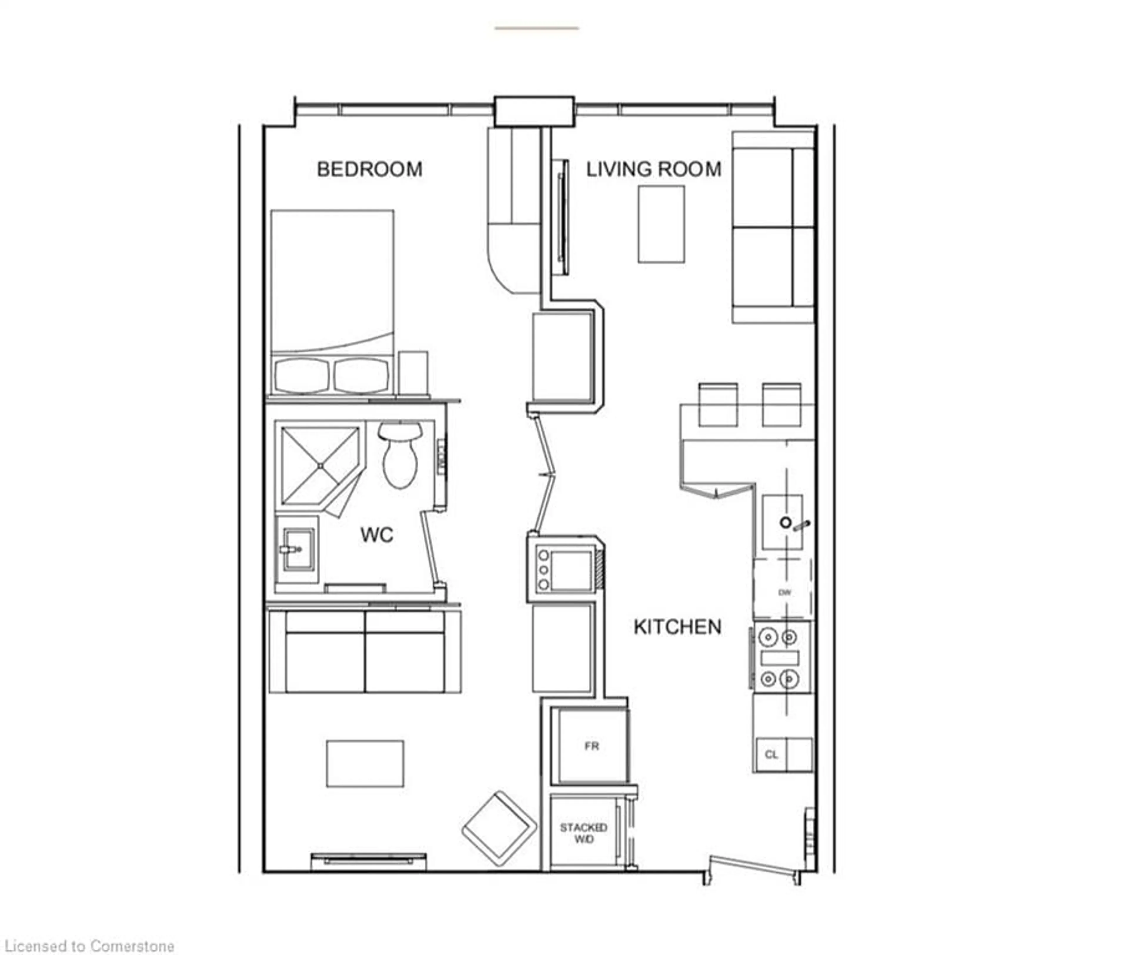 Floor plan for 145 Columbia St #725, Waterloo Ontario N2L 3L2