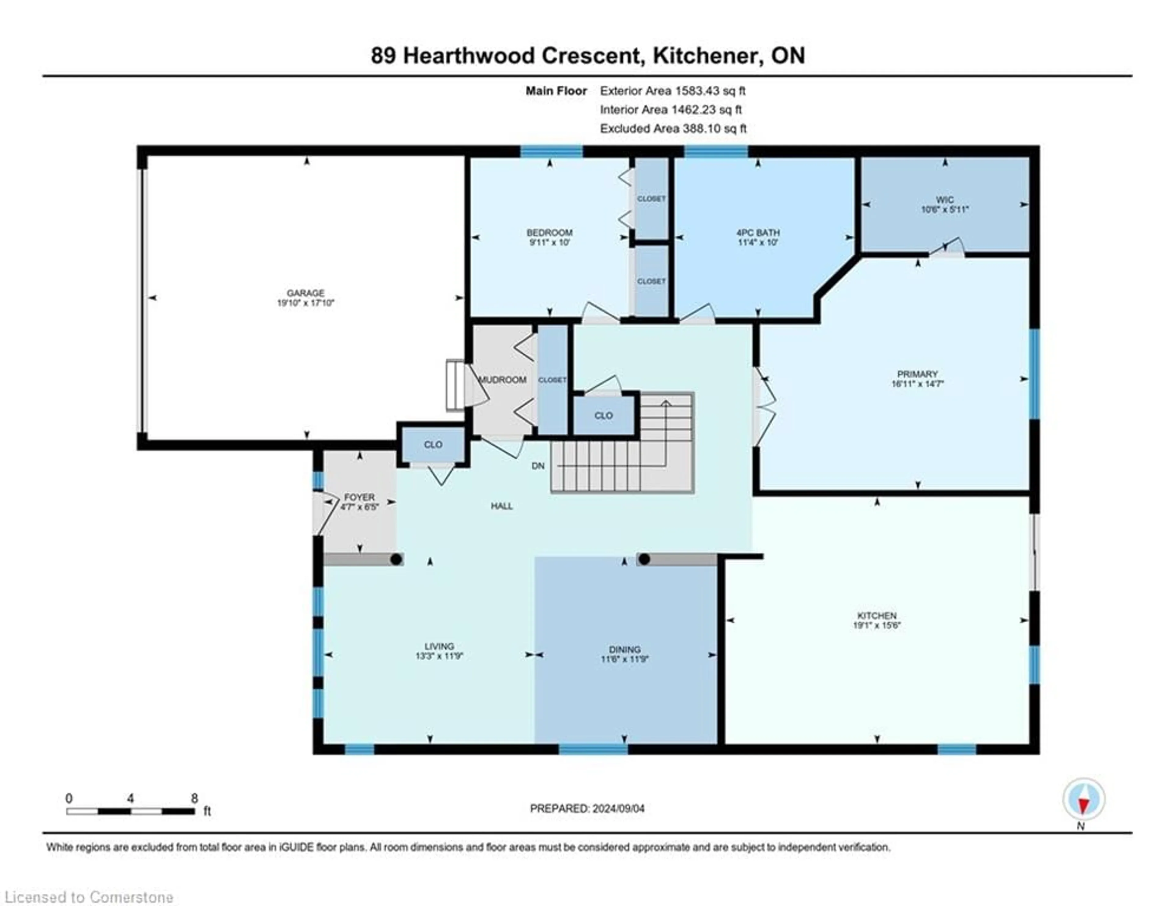 Floor plan for 89 Hearthwood Cres, Kitchener Ontario N2R 1L5