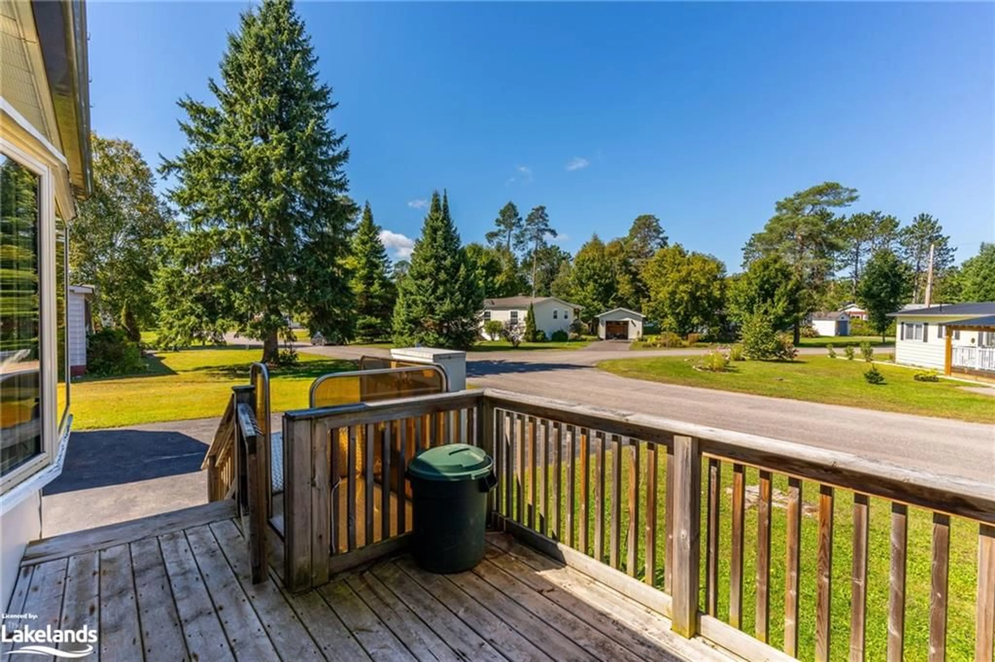 Patio, the fenced backyard for 1034 Eighth Lane, Minden Ontario K0M 2K0