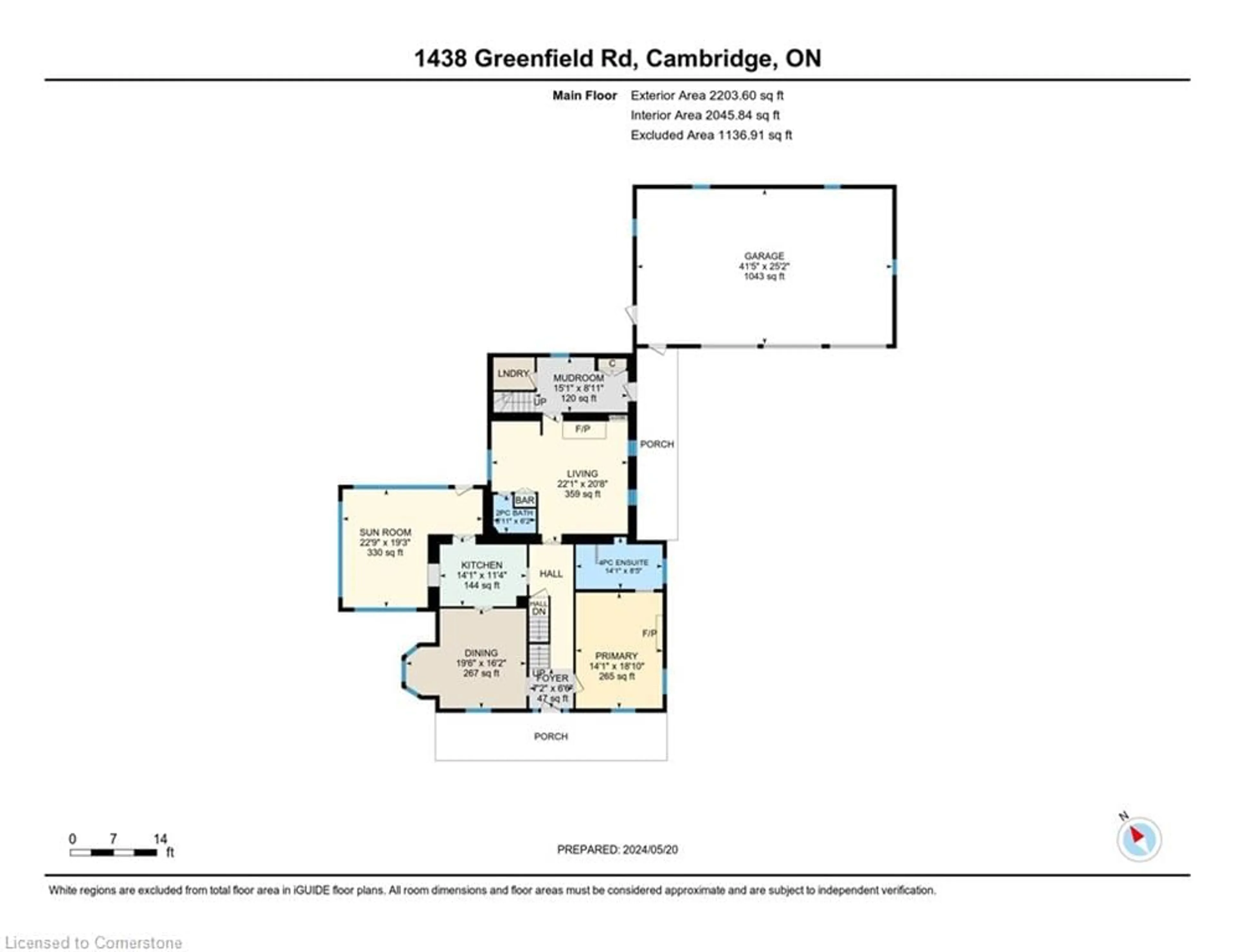 Floor plan for 1438 Greenfield Rd, Cambridge Ontario N1R 5S5