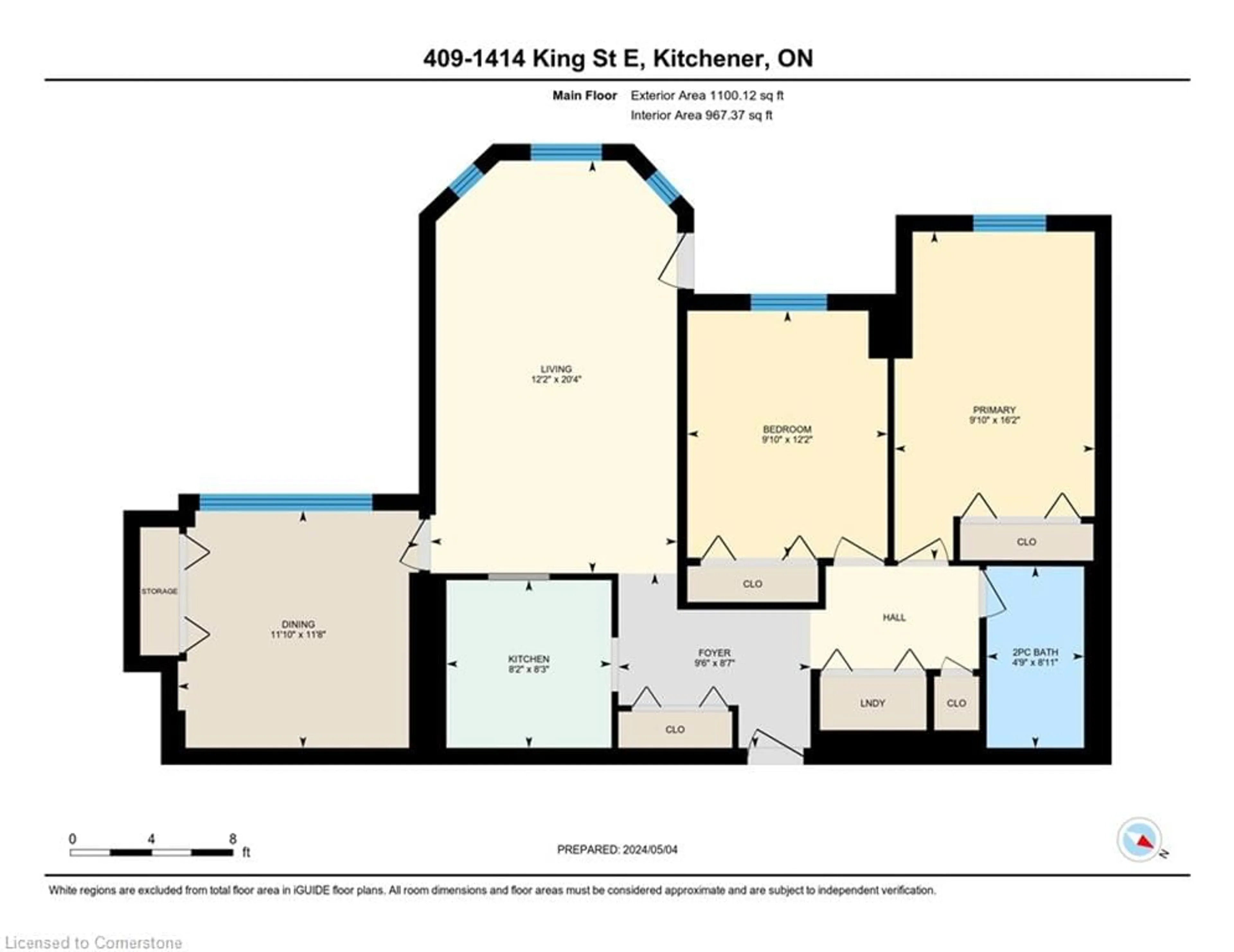 Floor plan for 1414 King St #409, Kitchener Ontario N2G 4T8