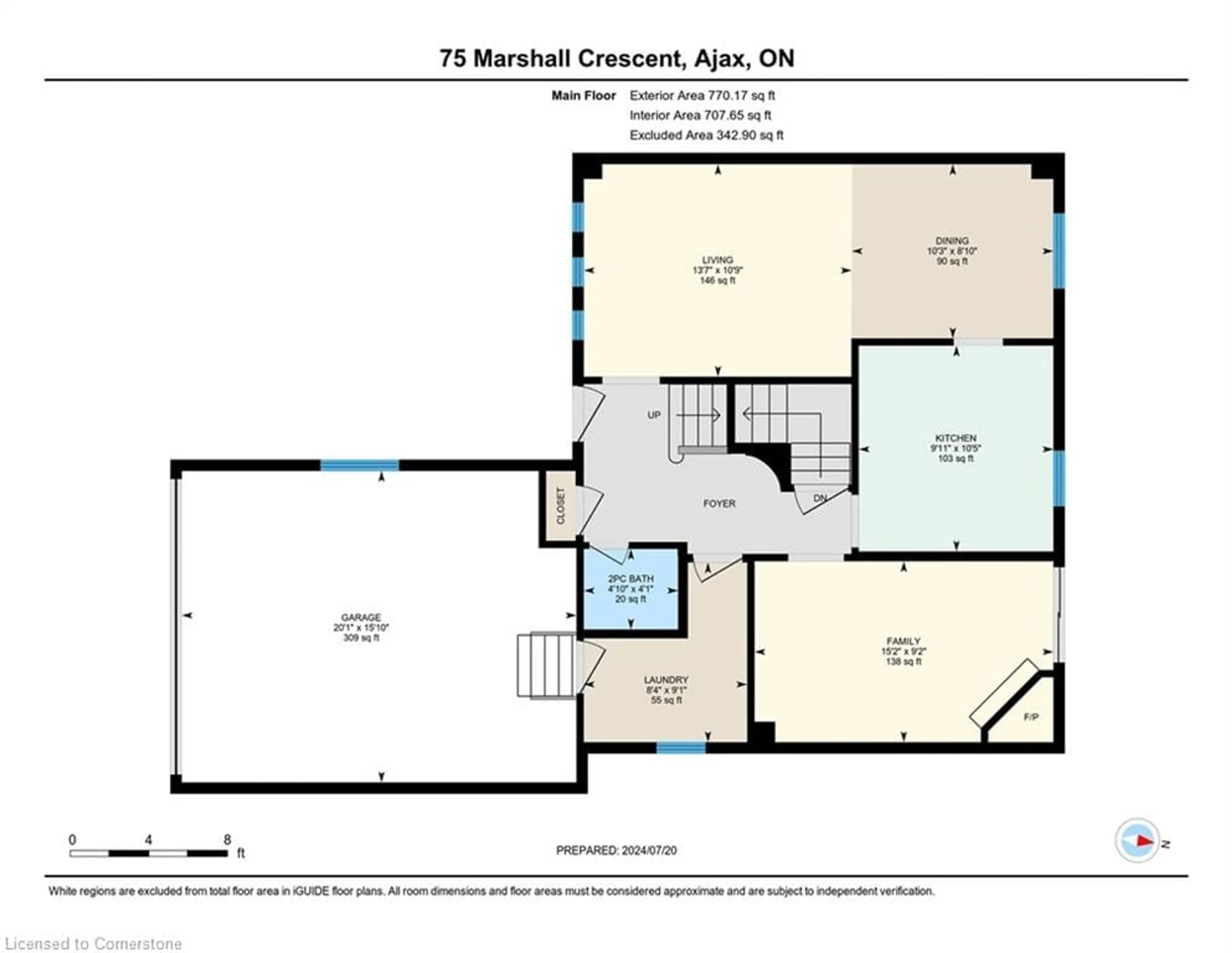 Floor plan for 75 Marshall Cres, Ajax Ontario L1T 2N9