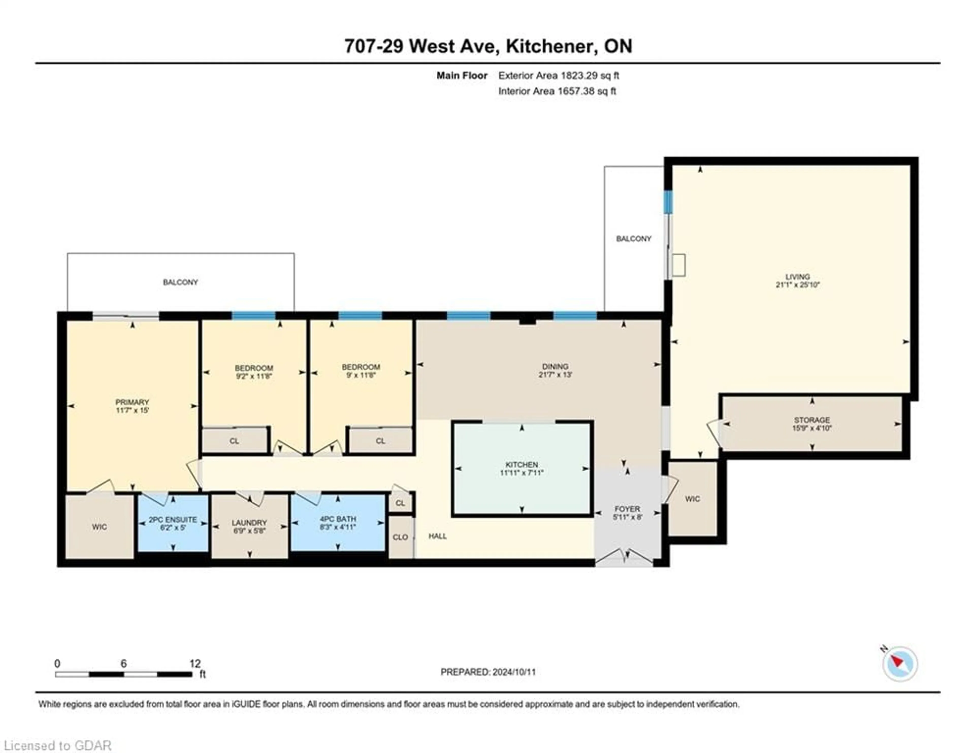 Floor plan for 29 West Ave #707, Kitchener Ontario N2M 5E4