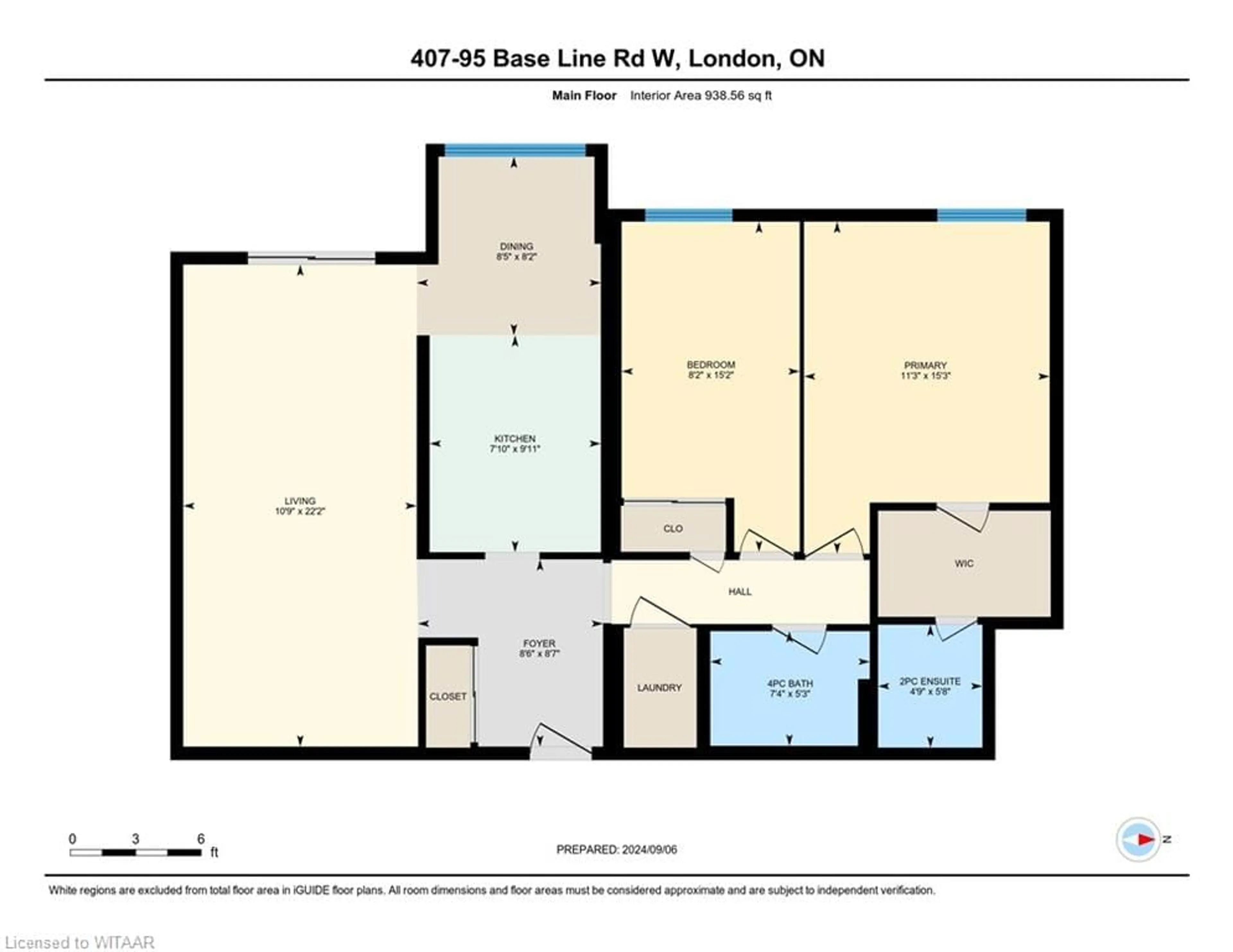 Floor plan for 95 Baseline Road West #407, London Ontario N6J 4X3