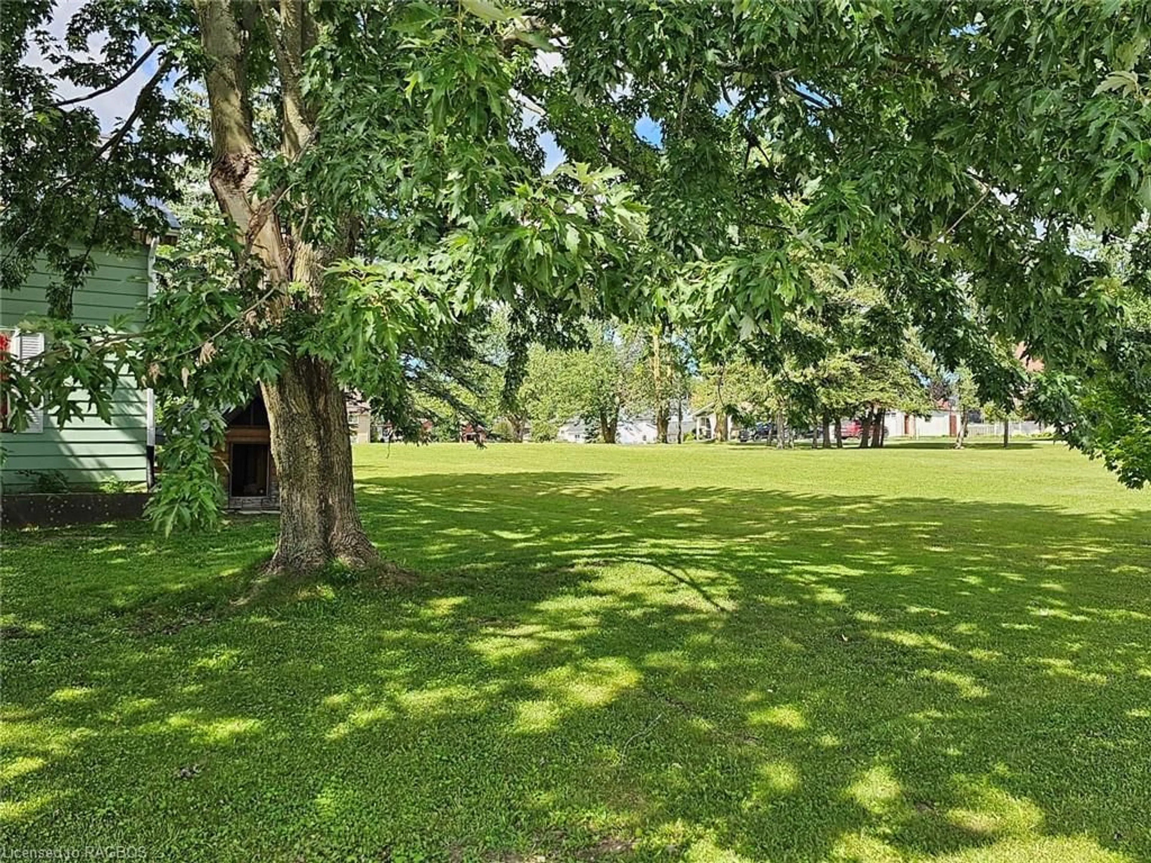 Patio, the fenced backyard for 112 George St, Paisley Ontario N0G 2N0