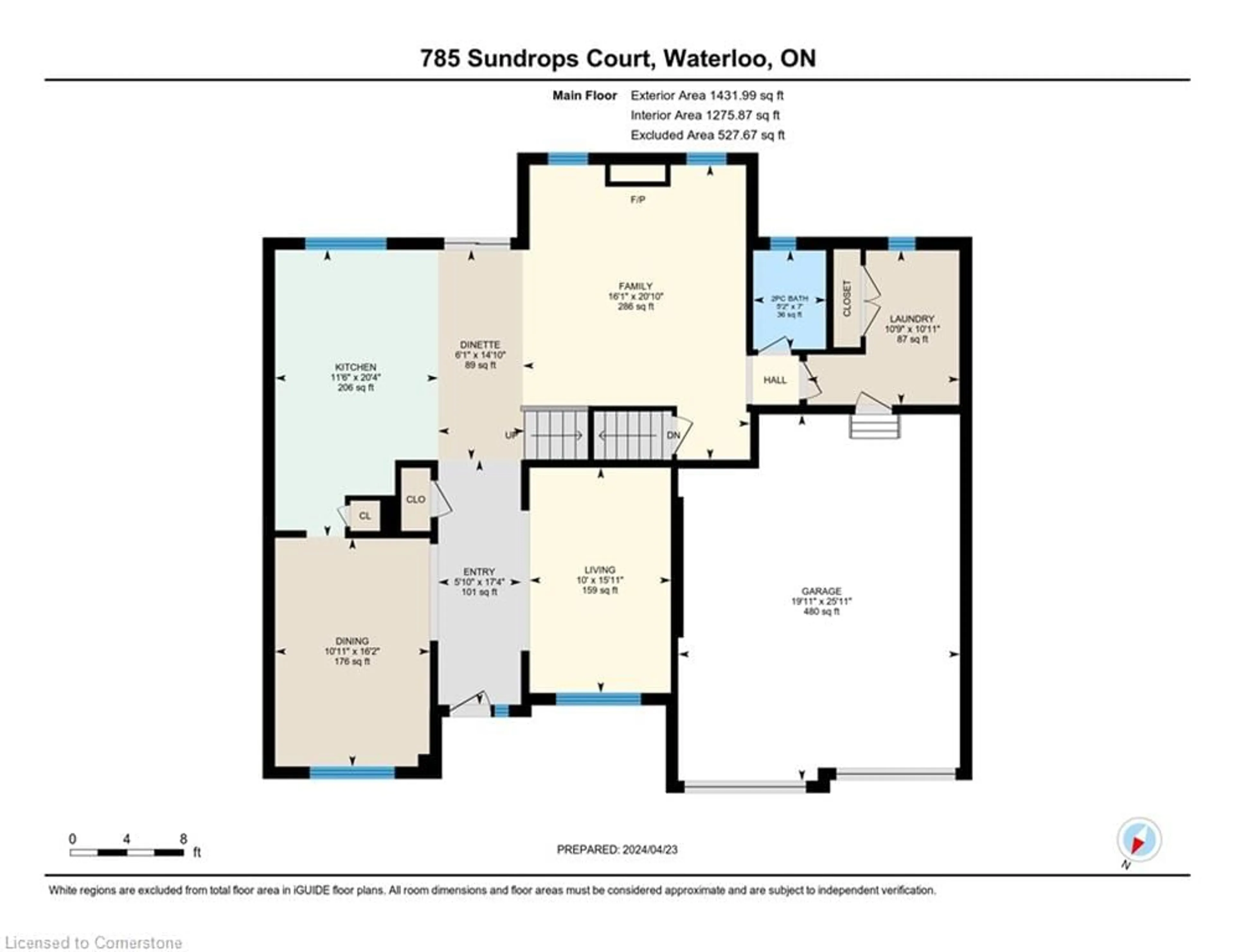 Floor plan for 785 Sundrops Crt, Waterloo Ontario N2V 0C5