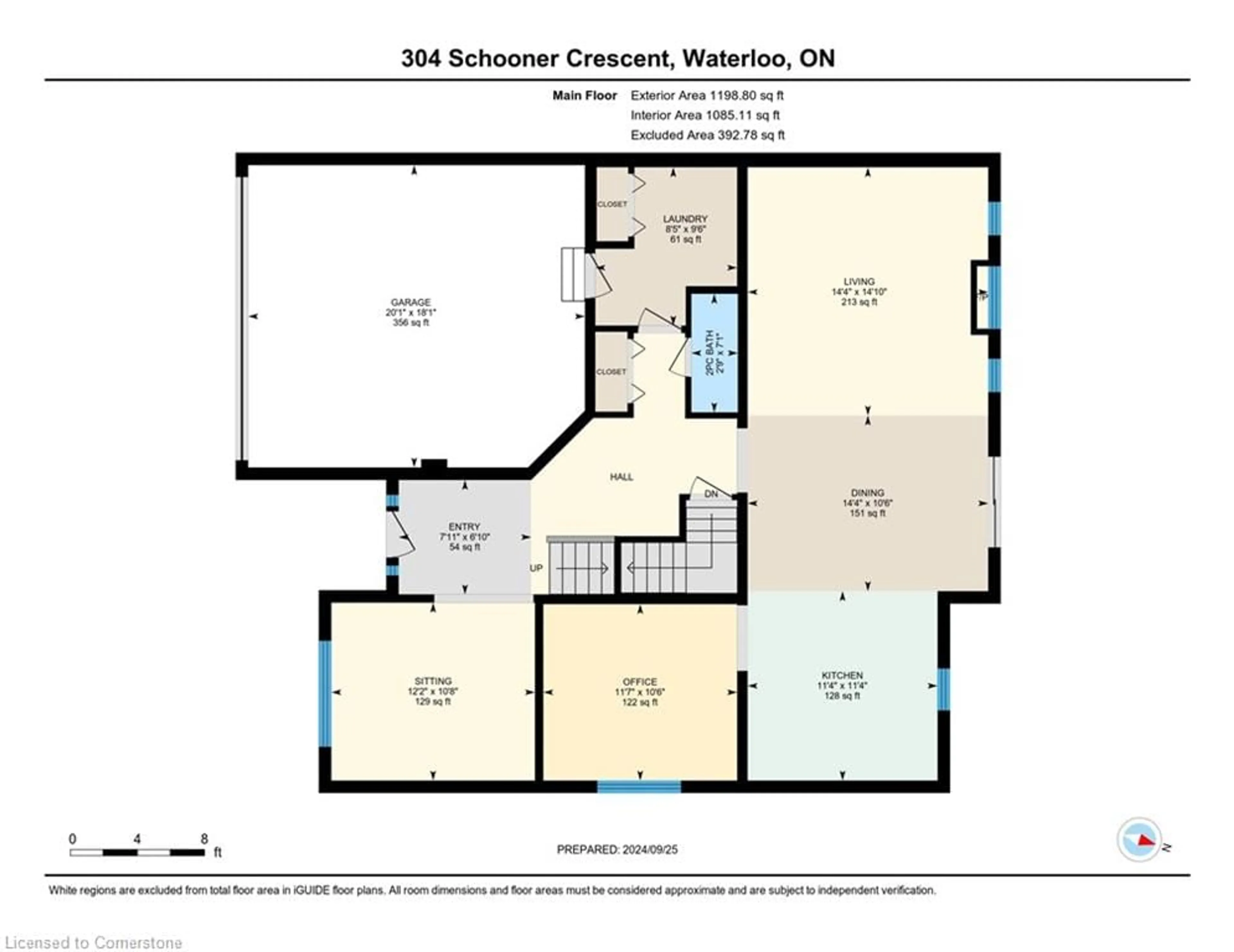 Floor plan for 304 Schooner Cres, Waterloo Ontario N2K 4M5