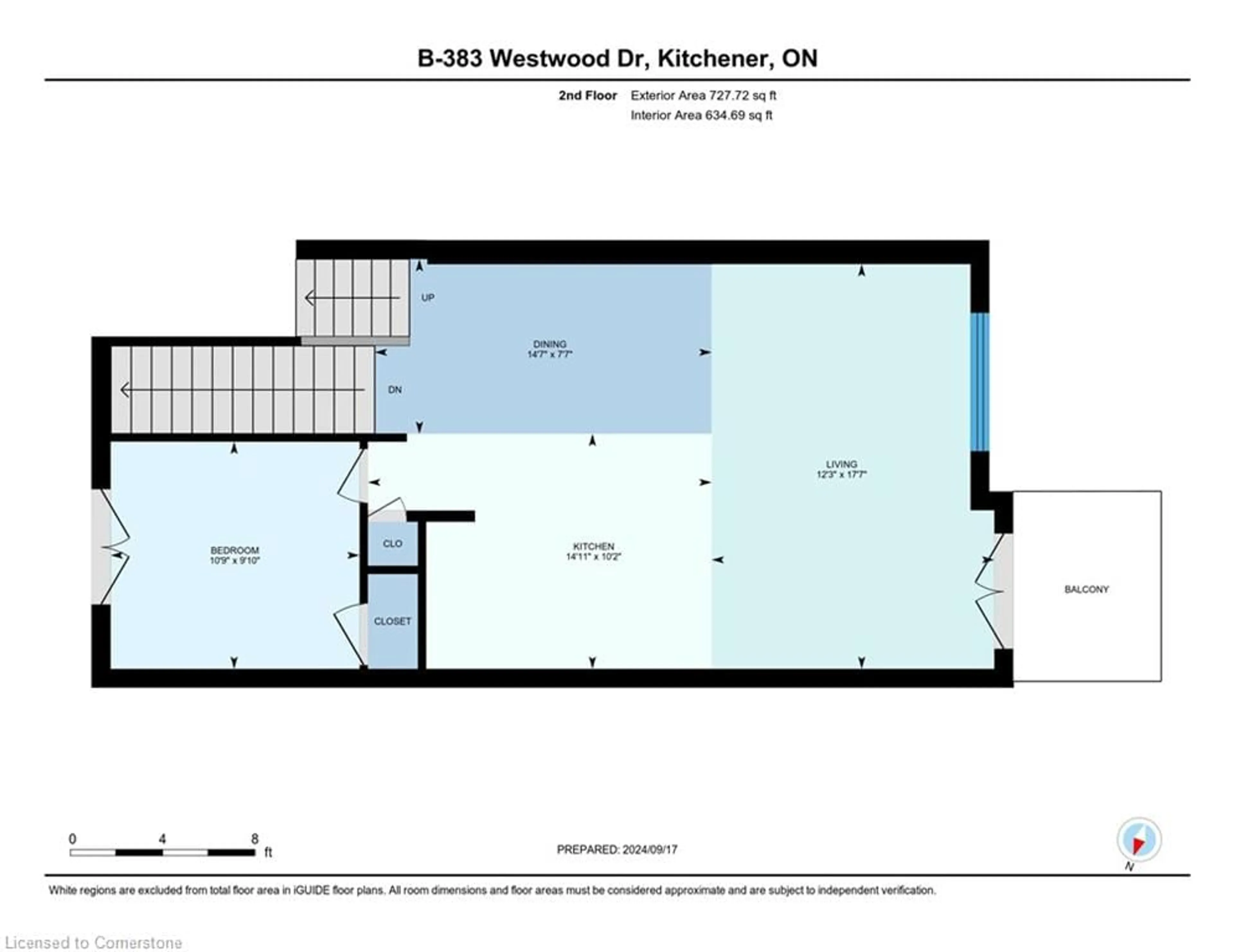 Floor plan for 383B Westwood Dr, Kitchener Ontario N2M 0B5