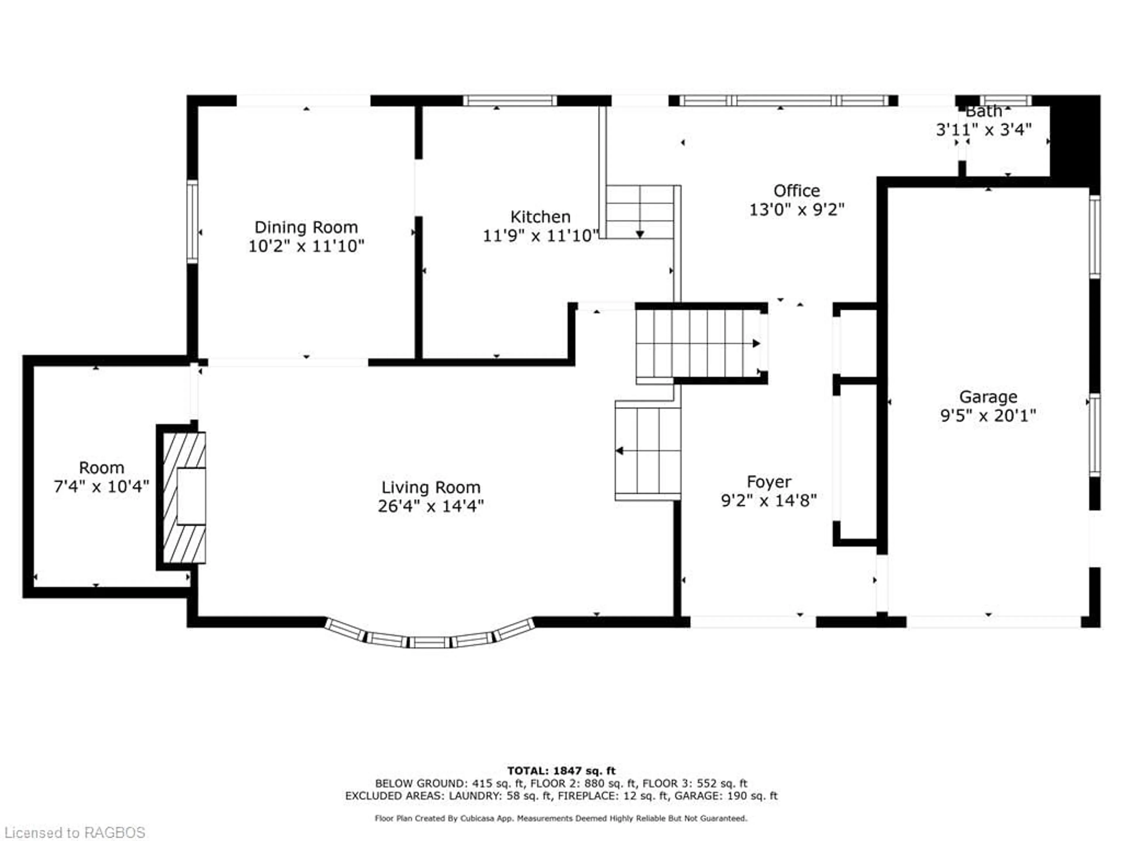 Floor plan for 53 7th St, Hanover Ontario N4N 1G3