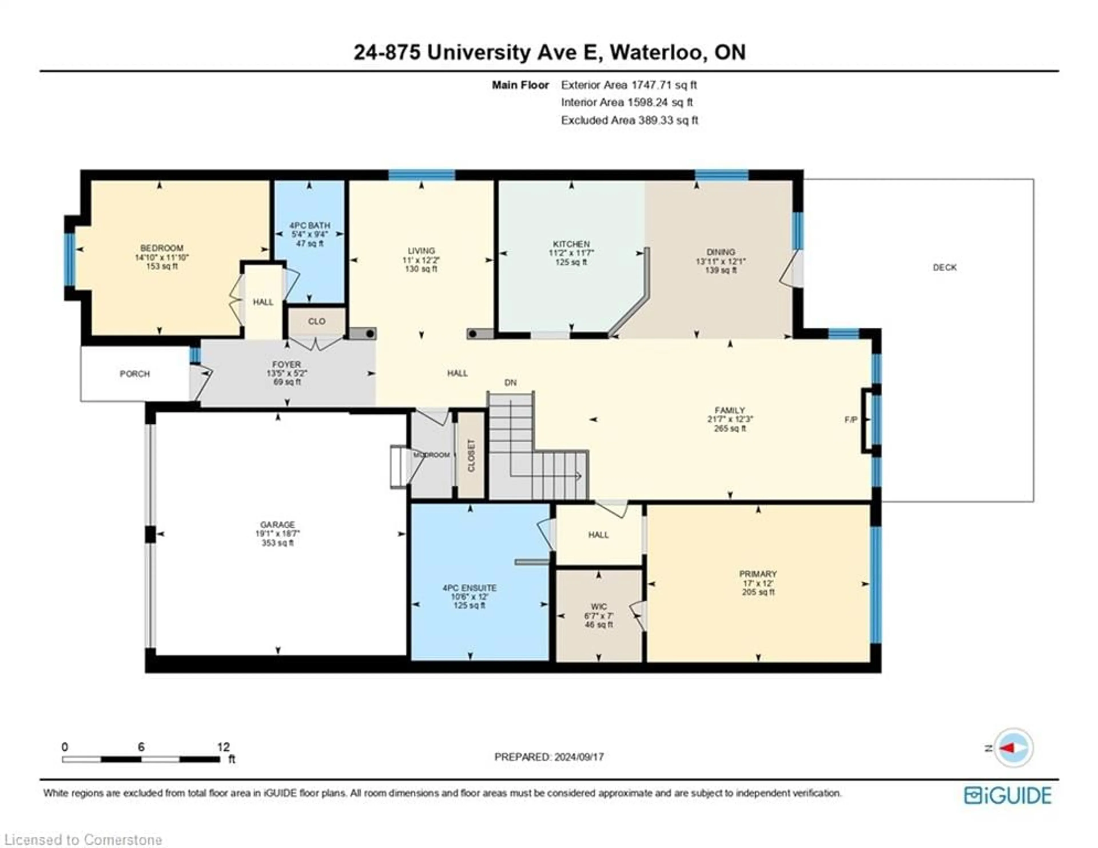 Floor plan for 875 University Ave #24, Waterloo Ontario N2K 0A1