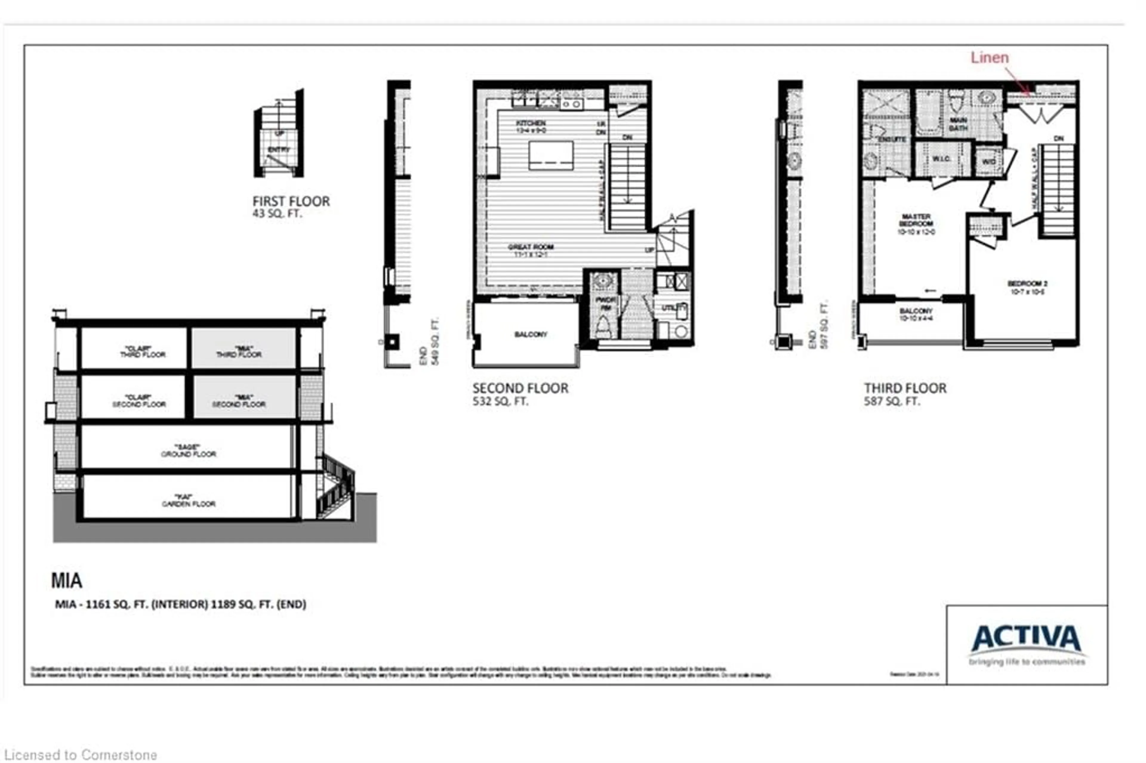 Floor plan for 25 Isherwood Ave #H123, Cambridge Ontario N1R 1B6