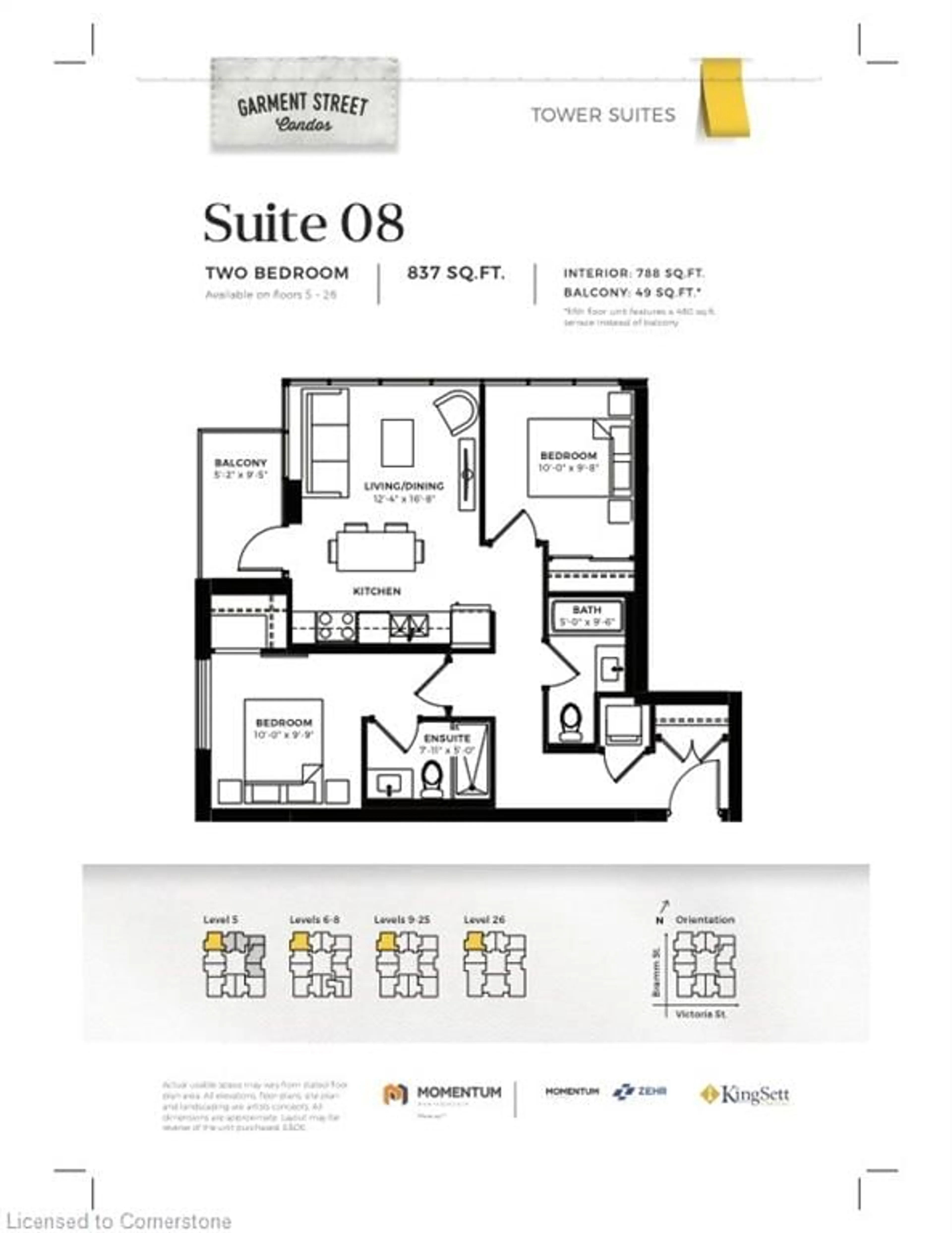 Floor plan for 108 Garment St #2608, Kitchener Ontario N2G 0E2