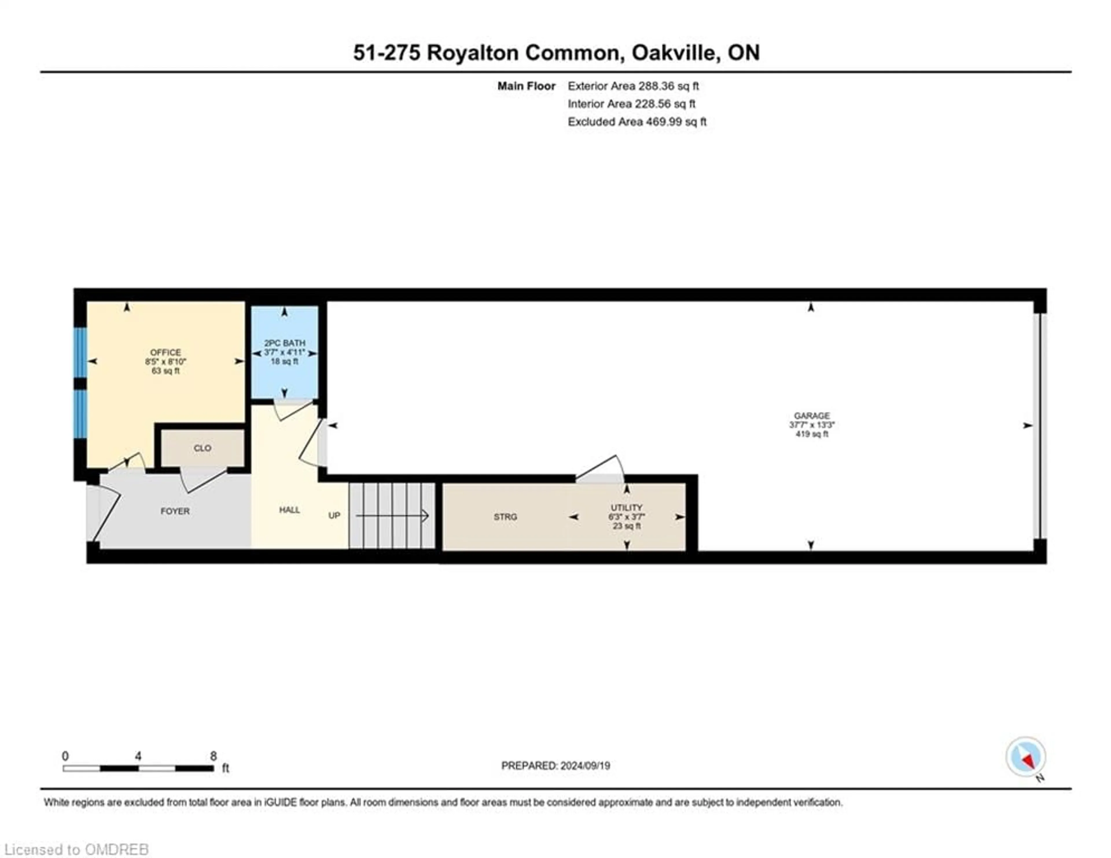 Floor plan for 275 Royalton Common, Oakville #51, Oakville Ontario L6H 0N2