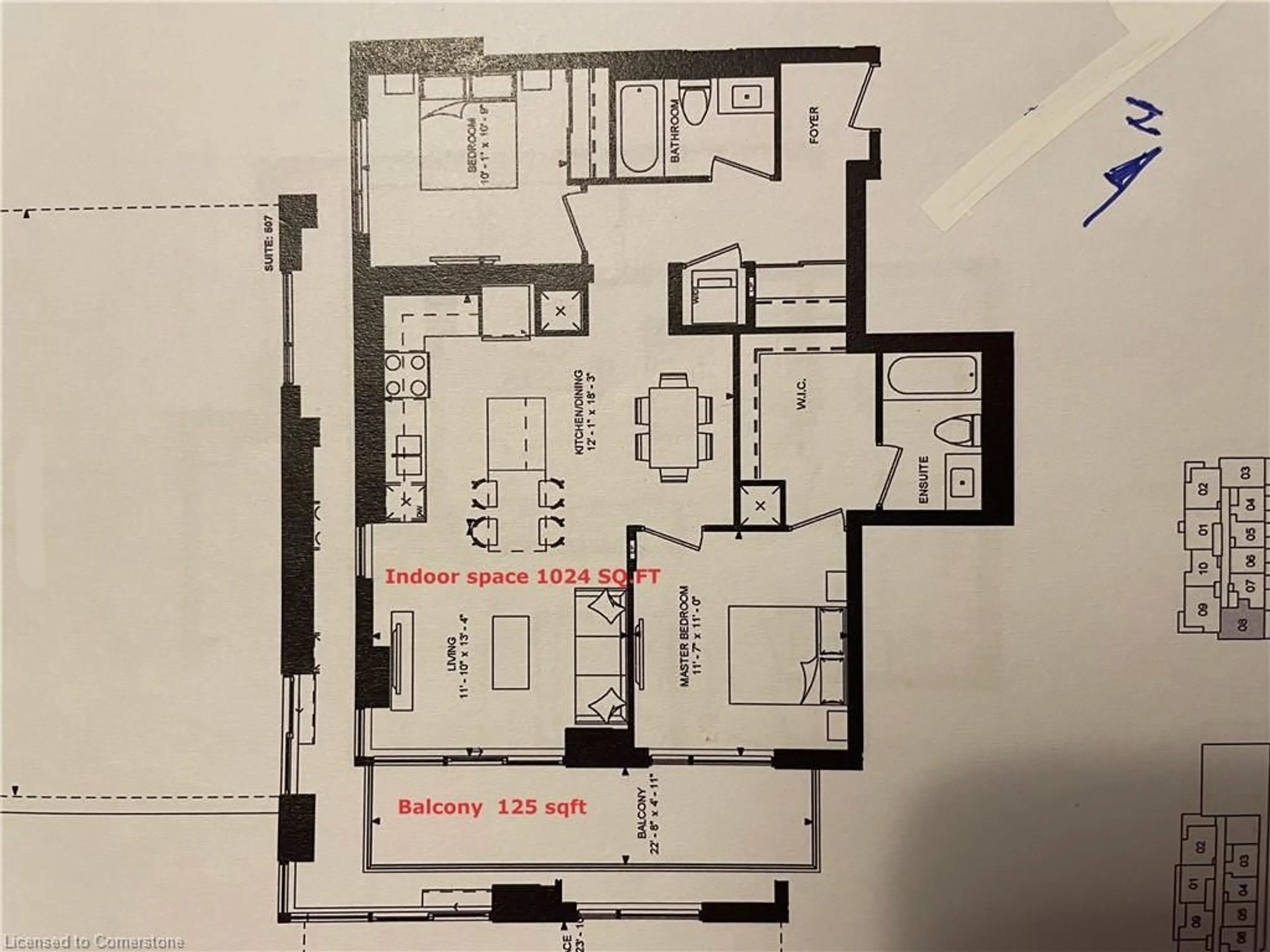 Floor plan for 55 Duke St #1108, Kitchener Ontario N2H 0C9