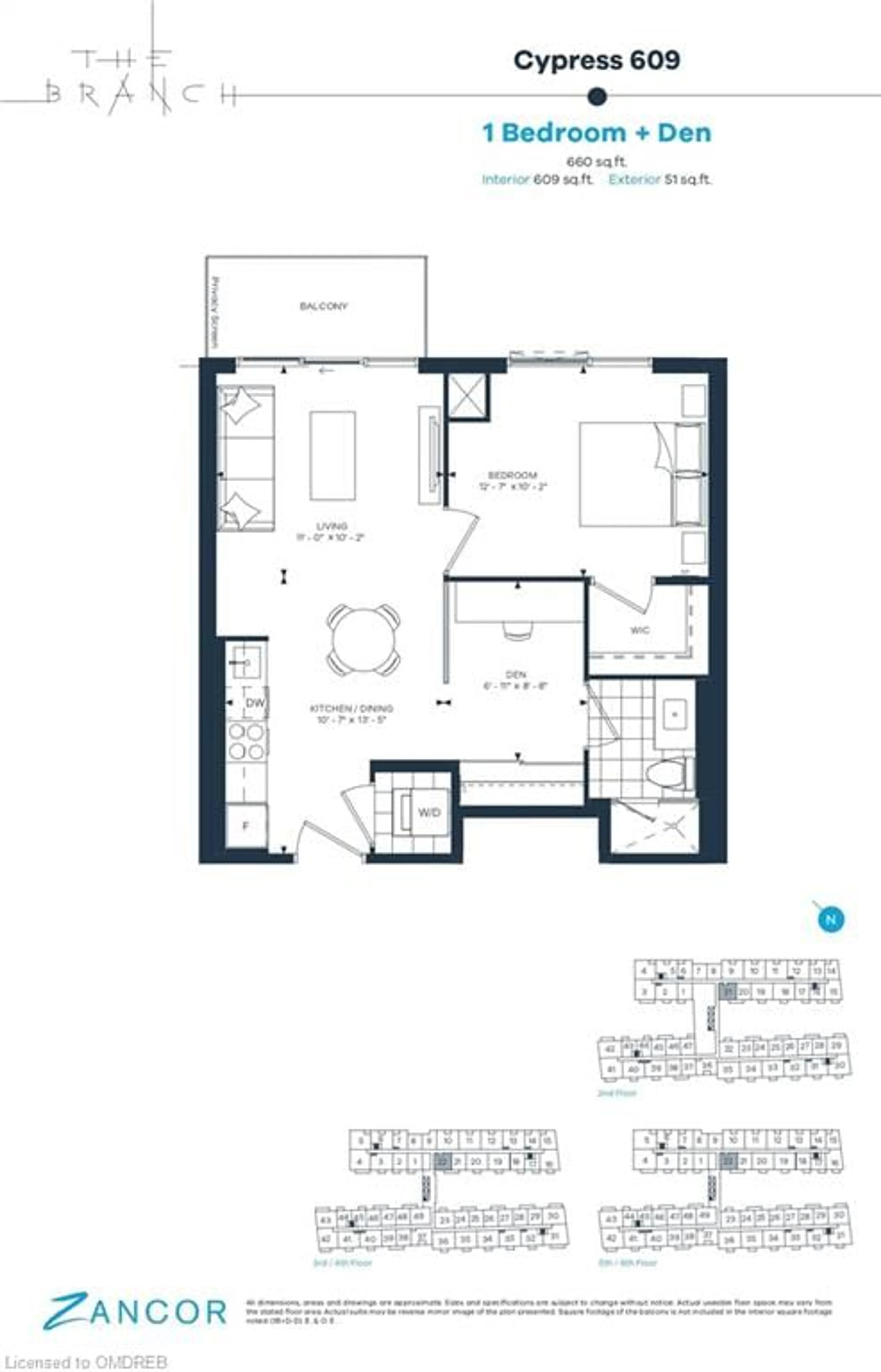 Floor plan for 2450 Old Bronte Rd #622, Oakville Ontario L6M 5P6