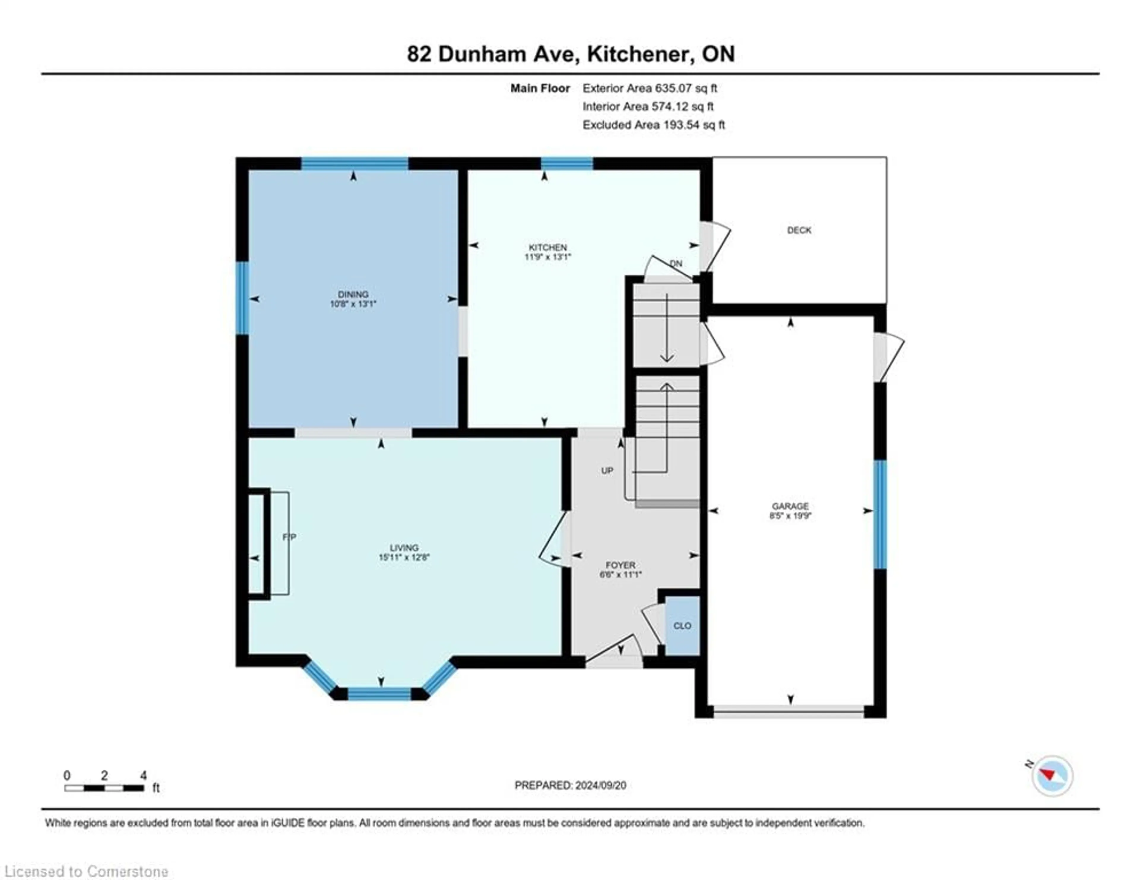 Floor plan for 82 Dunham Ave, Kitchener Ontario N2H 2A3