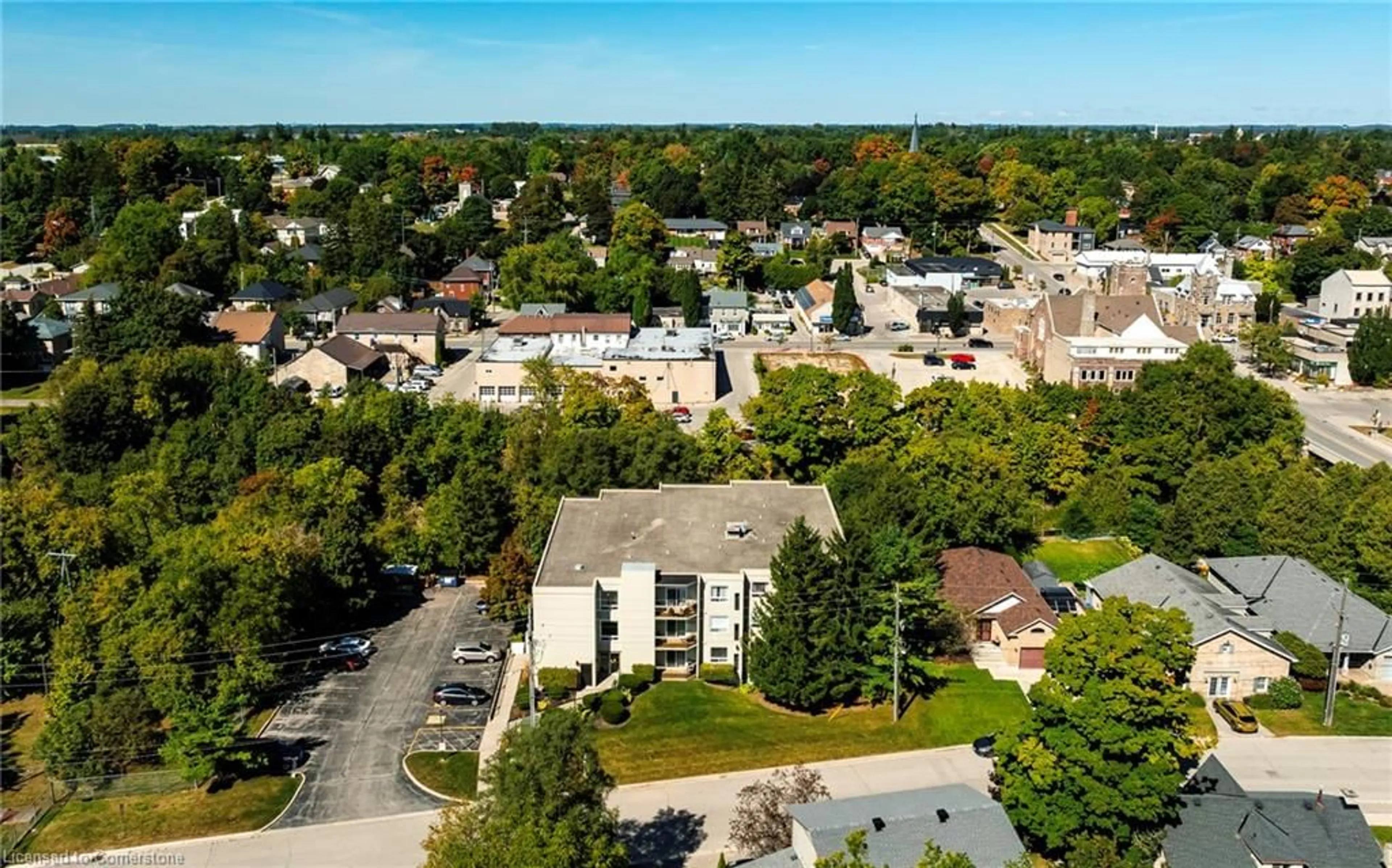 A pic from exterior of the house or condo, the street view for 245 Queen St #101, Fergus Ontario N1M 3R6