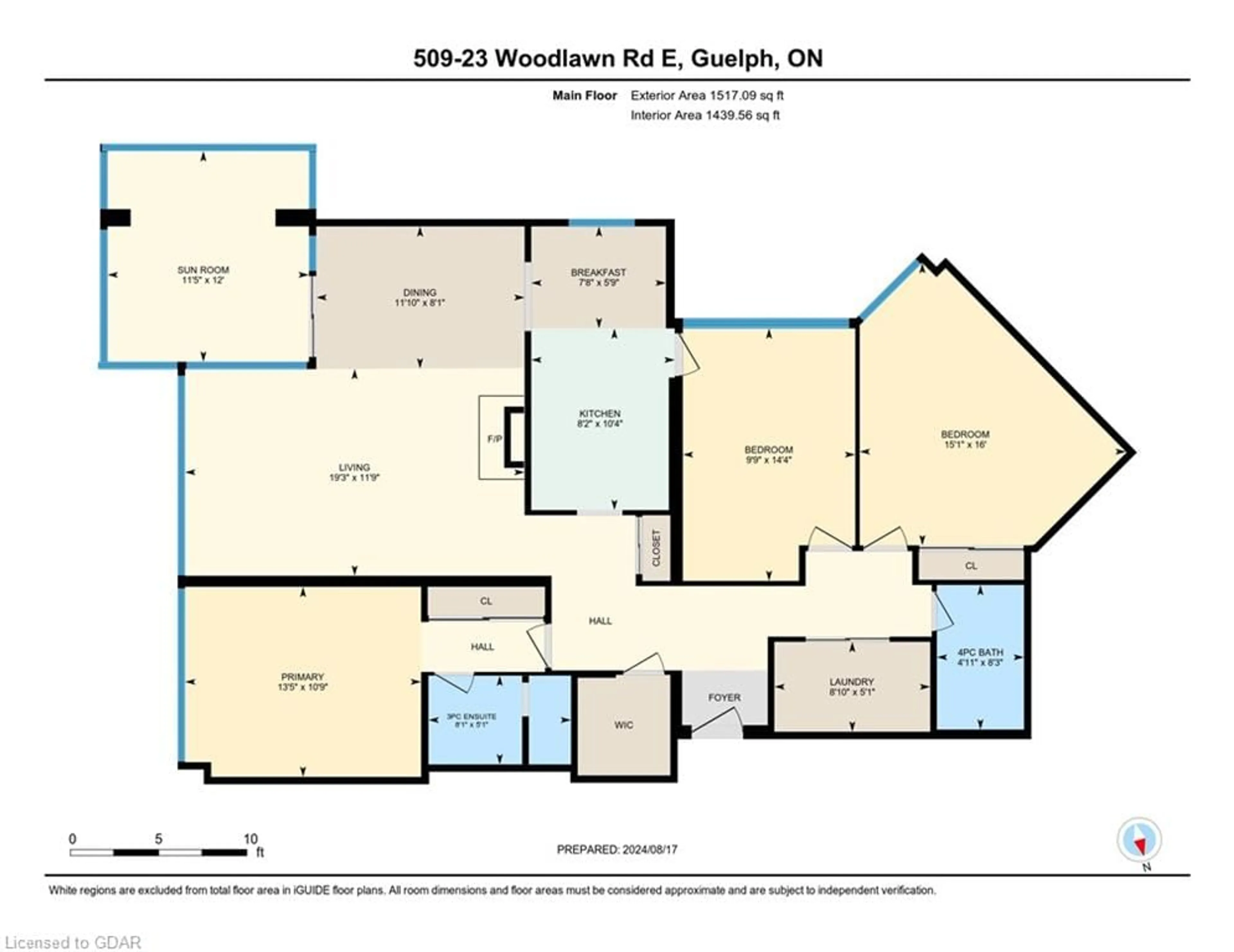 Floor plan for 23 Woodlawn Rd #509, Guelph Ontario N1H 7G6