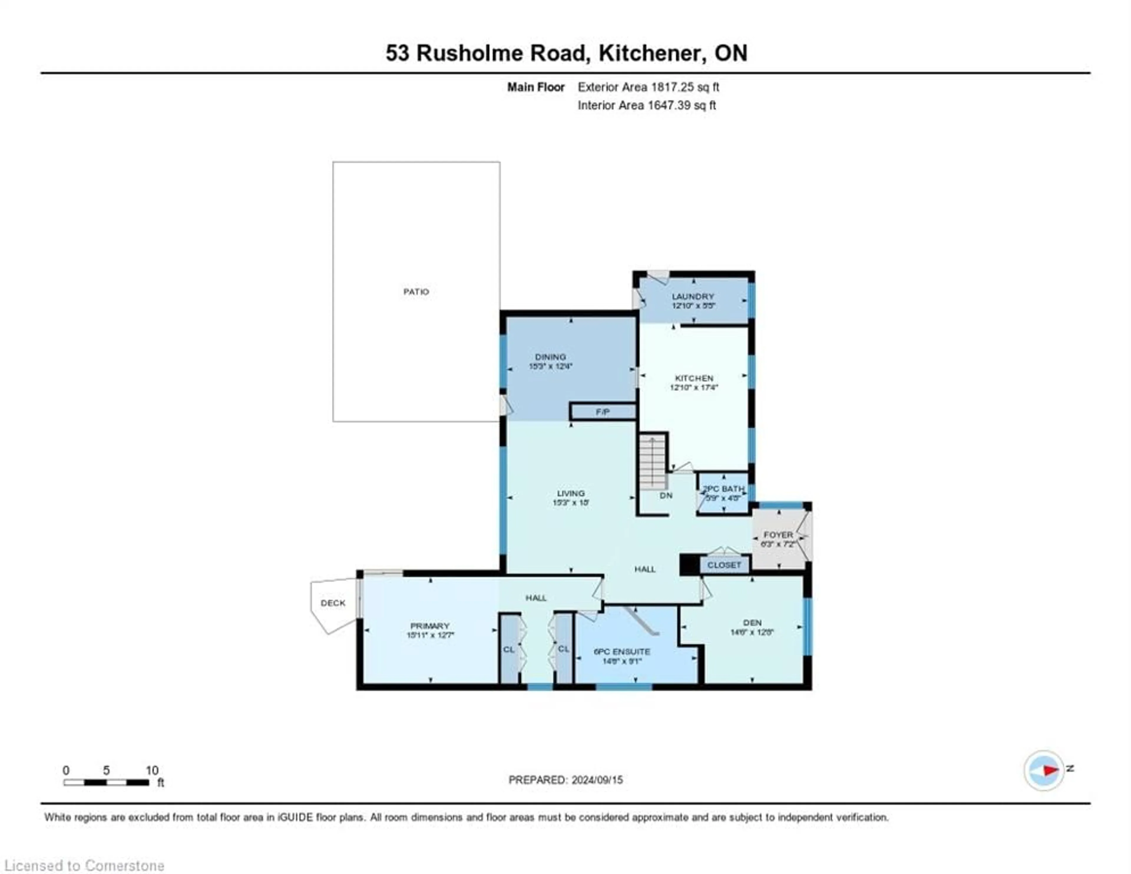 Floor plan for 53 Rusholme Rd, Kitchener Ontario N2M 2T5