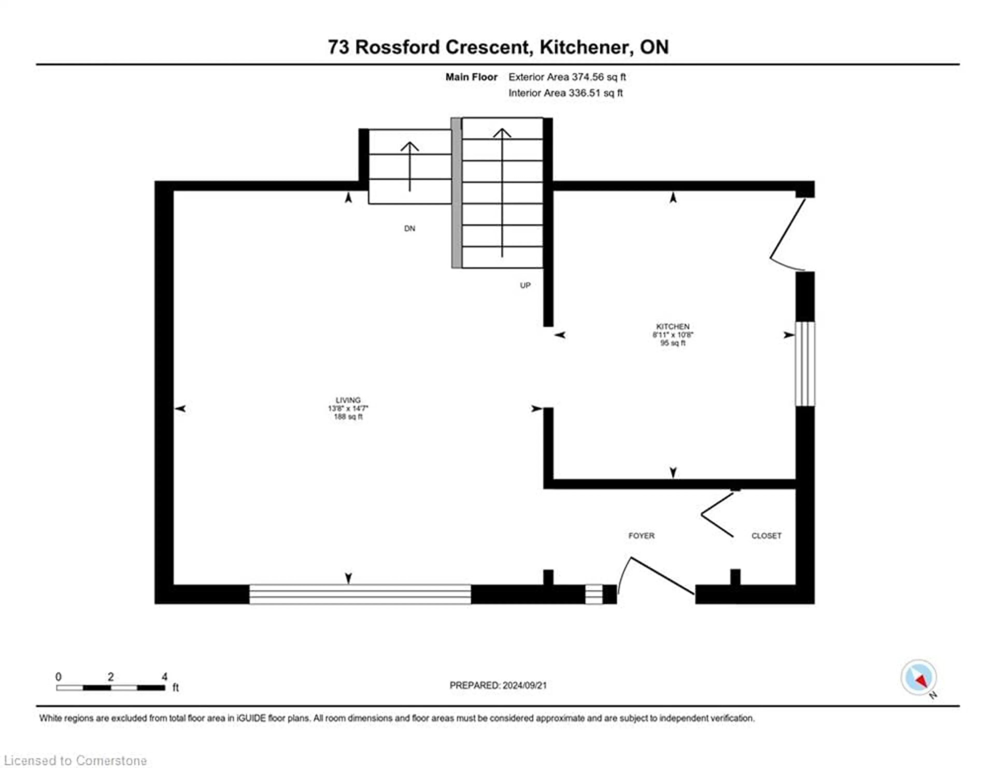 Floor plan for 73 Rossford Cres, Kitchener Ontario N2M 2H8