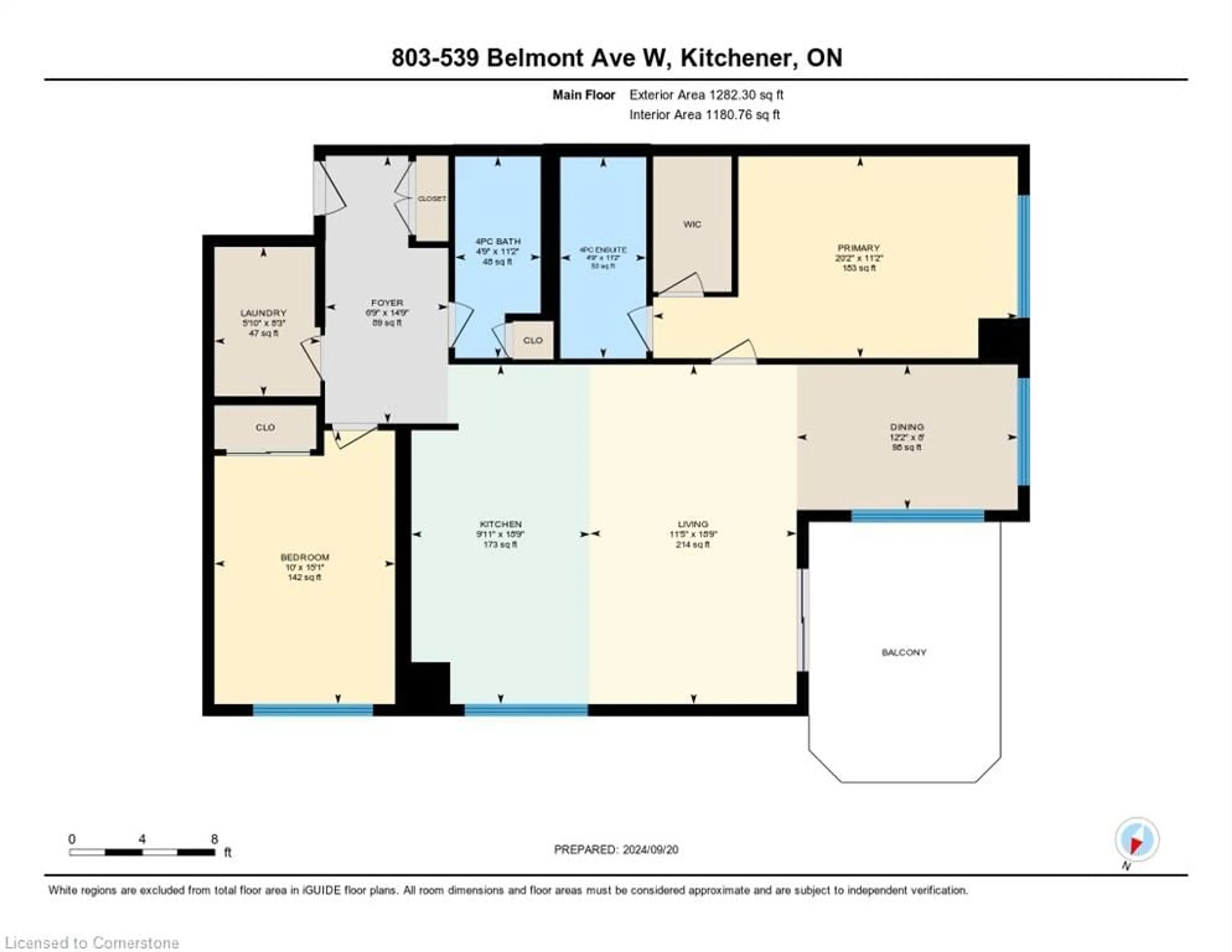 Floor plan for 539 Belmont Ave #803, Kitchener Ontario N2M 0A2