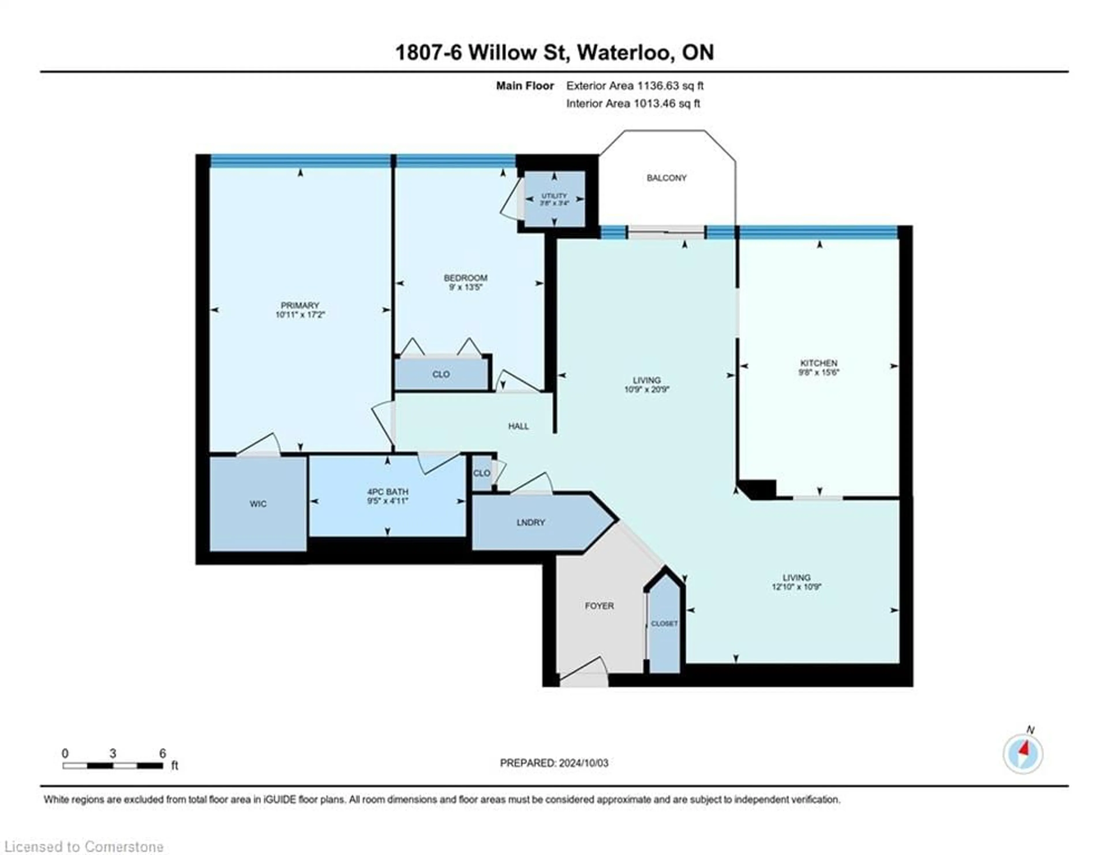 Floor plan for 6 Willow St #1807, Waterloo Ontario N2J 4S3