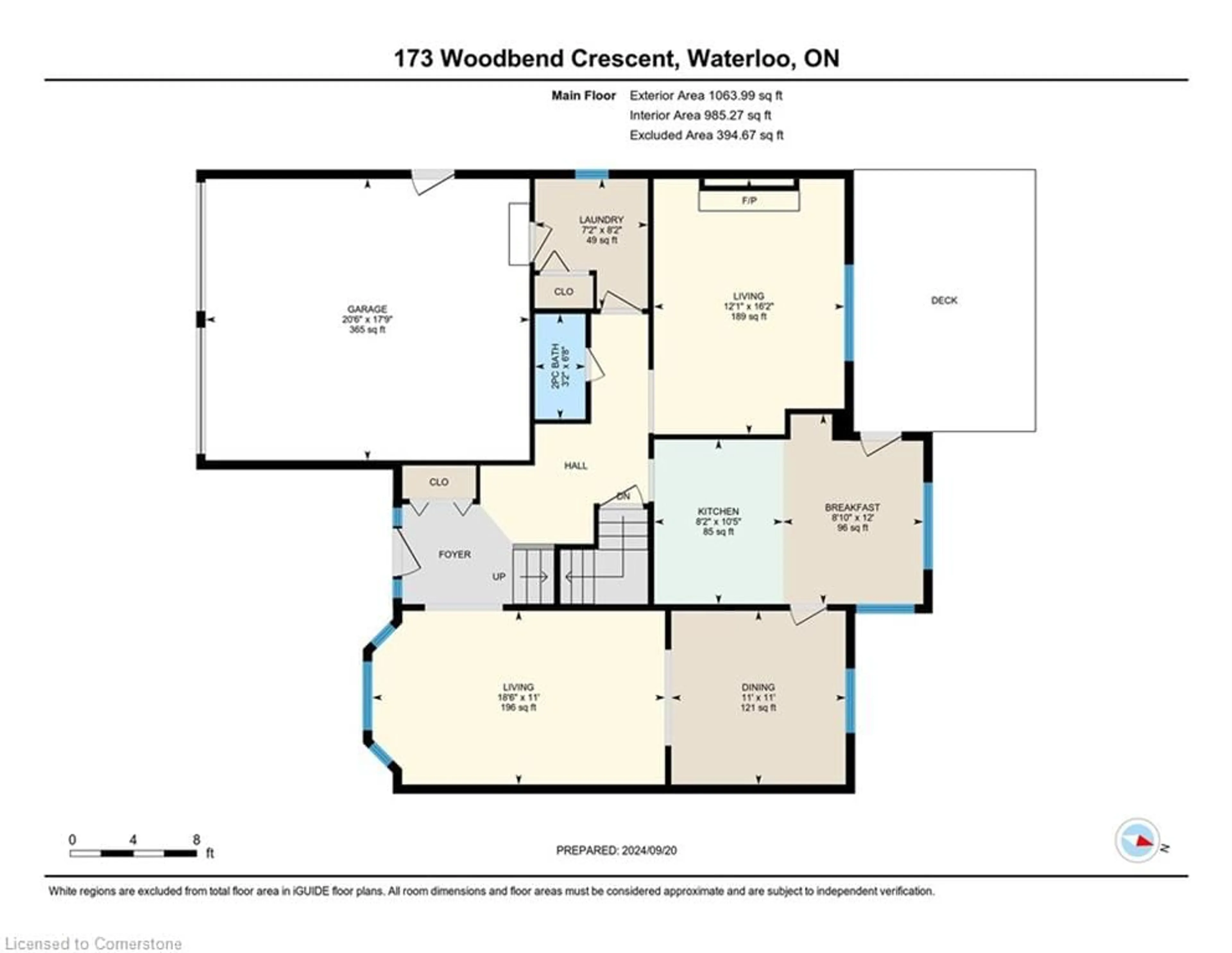 Floor plan for 173 Woodbend Cres, Waterloo Ontario N2T 1G9