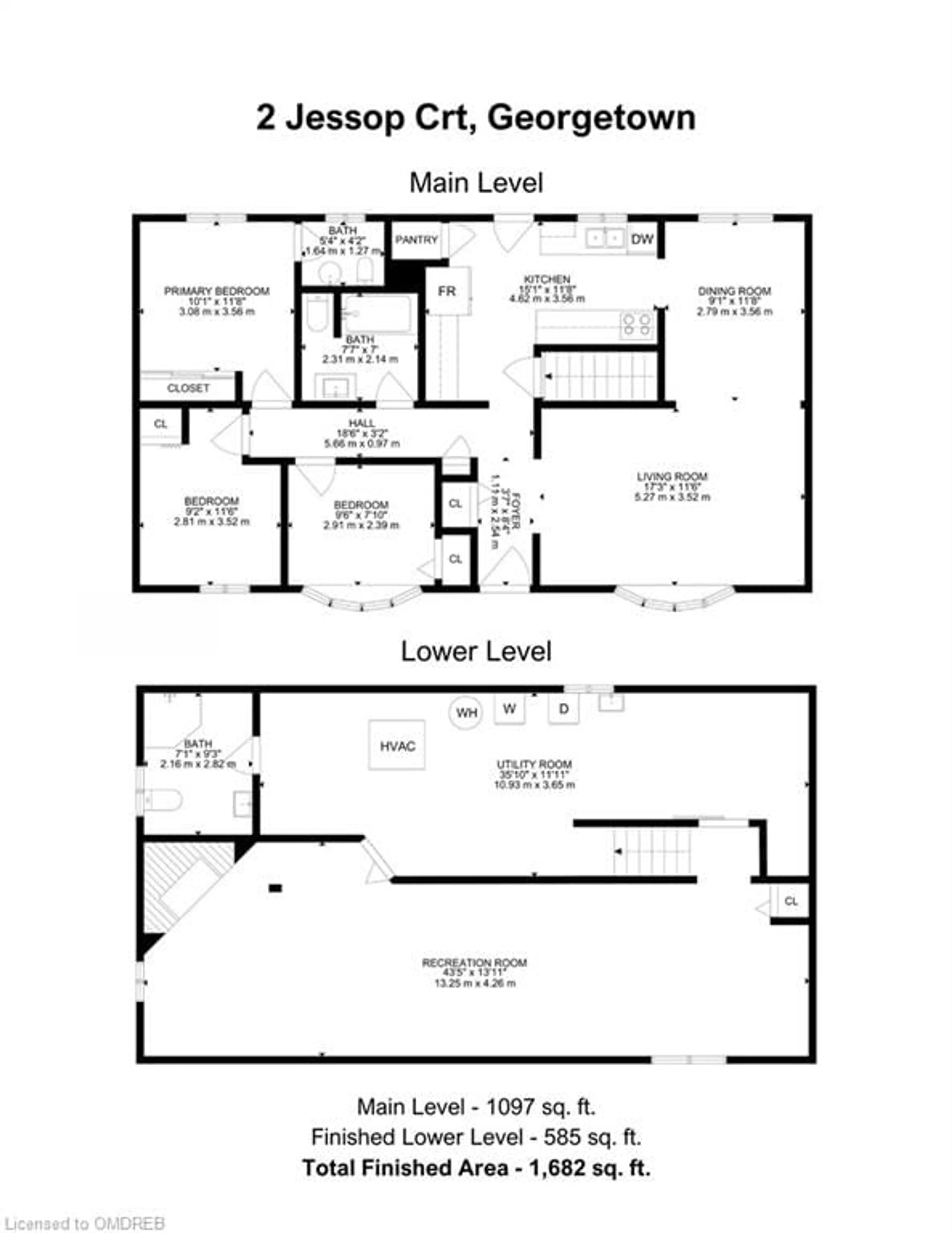 Floor plan for 2 Jessop Crt, Georgetown Ontario L7G 4P1