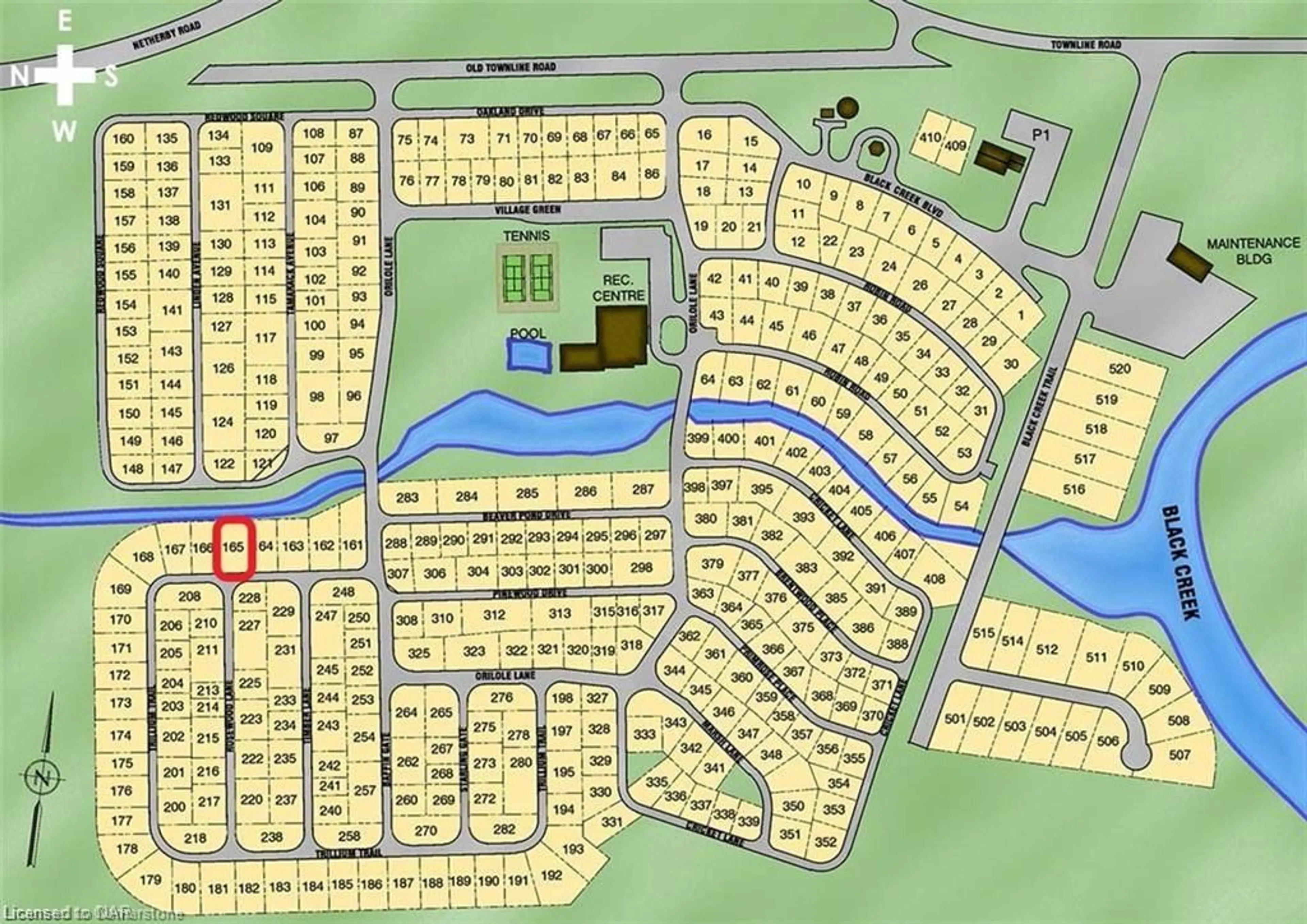 Picture of a map for 3033 Townline Rd #165, Stevensville Ontario L0S 1S1