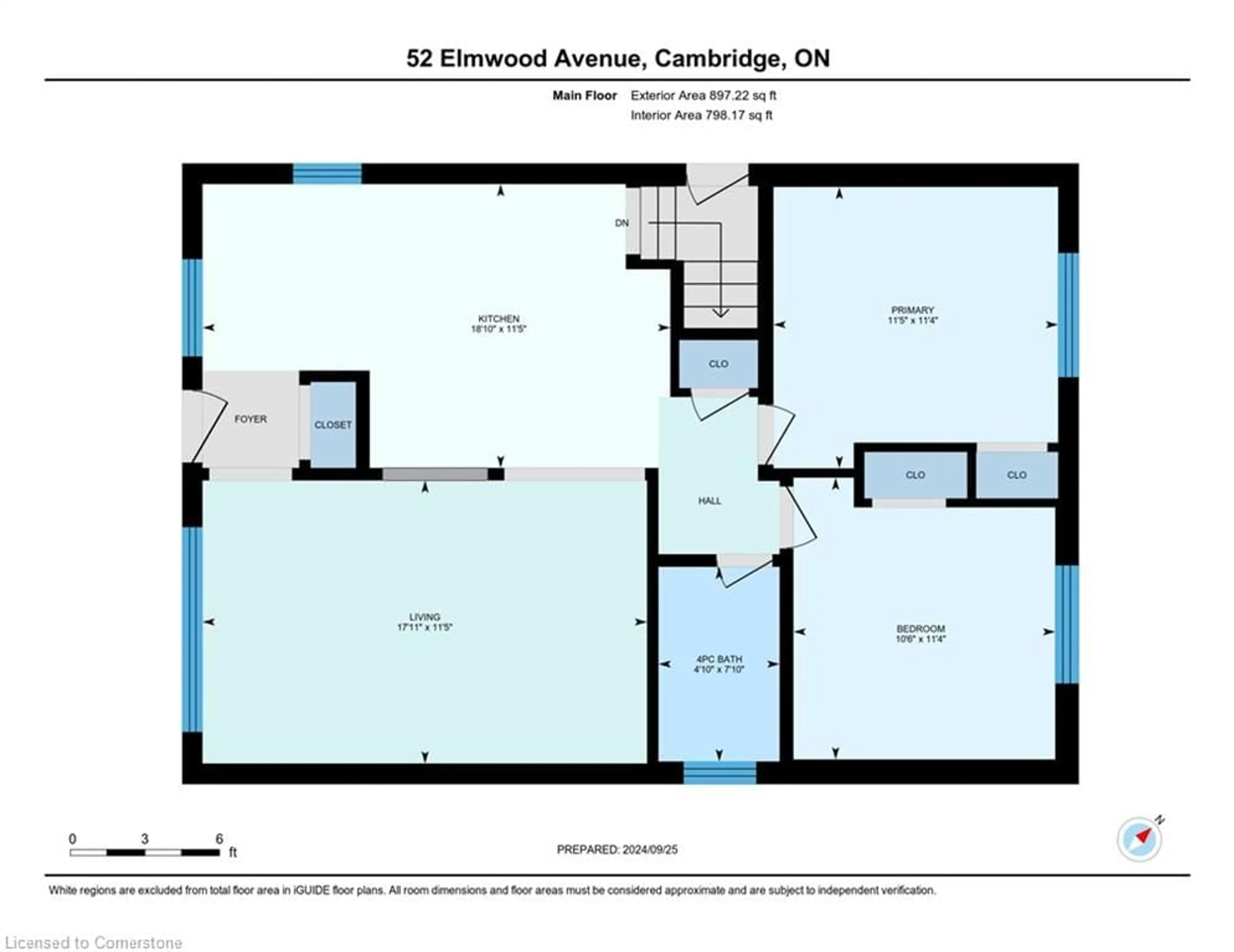 Floor plan for 52 Elmwood Ave, Cambridge Ontario N1R 4Y2