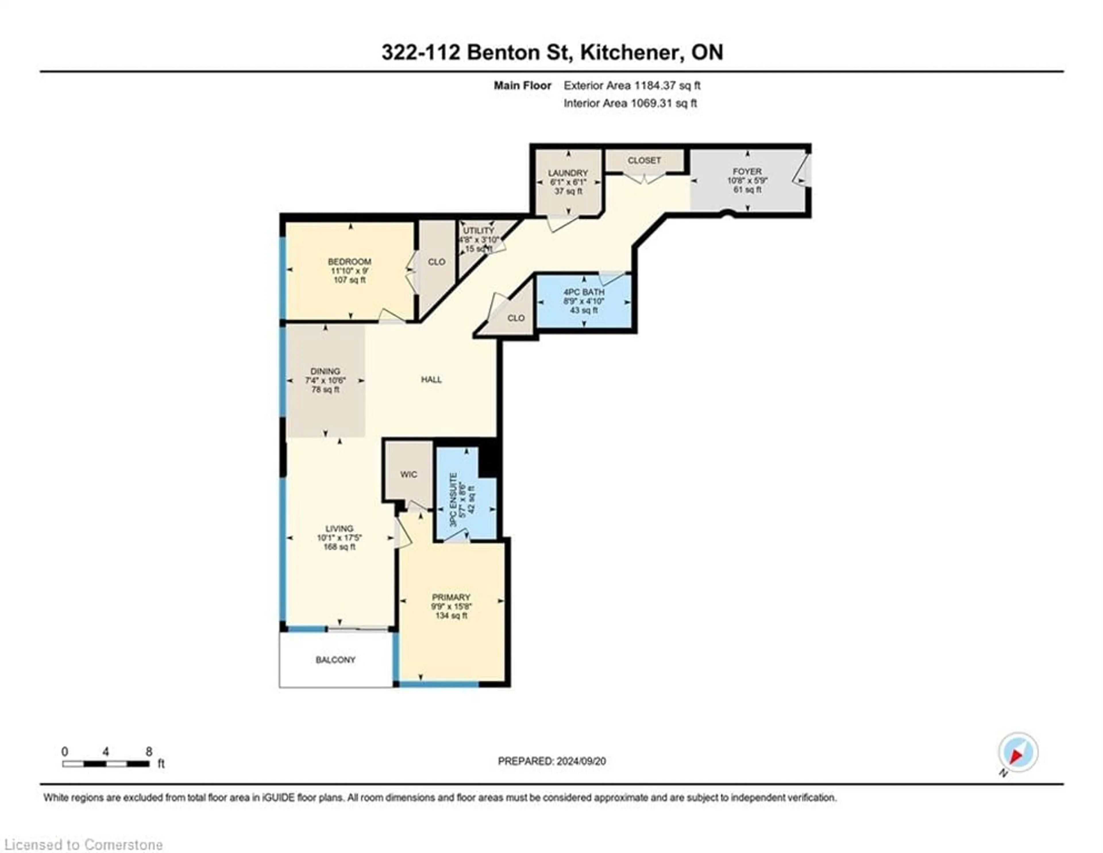 Floor plan for 112 Benton St #322, Kitchener Ontario N2G 3H6