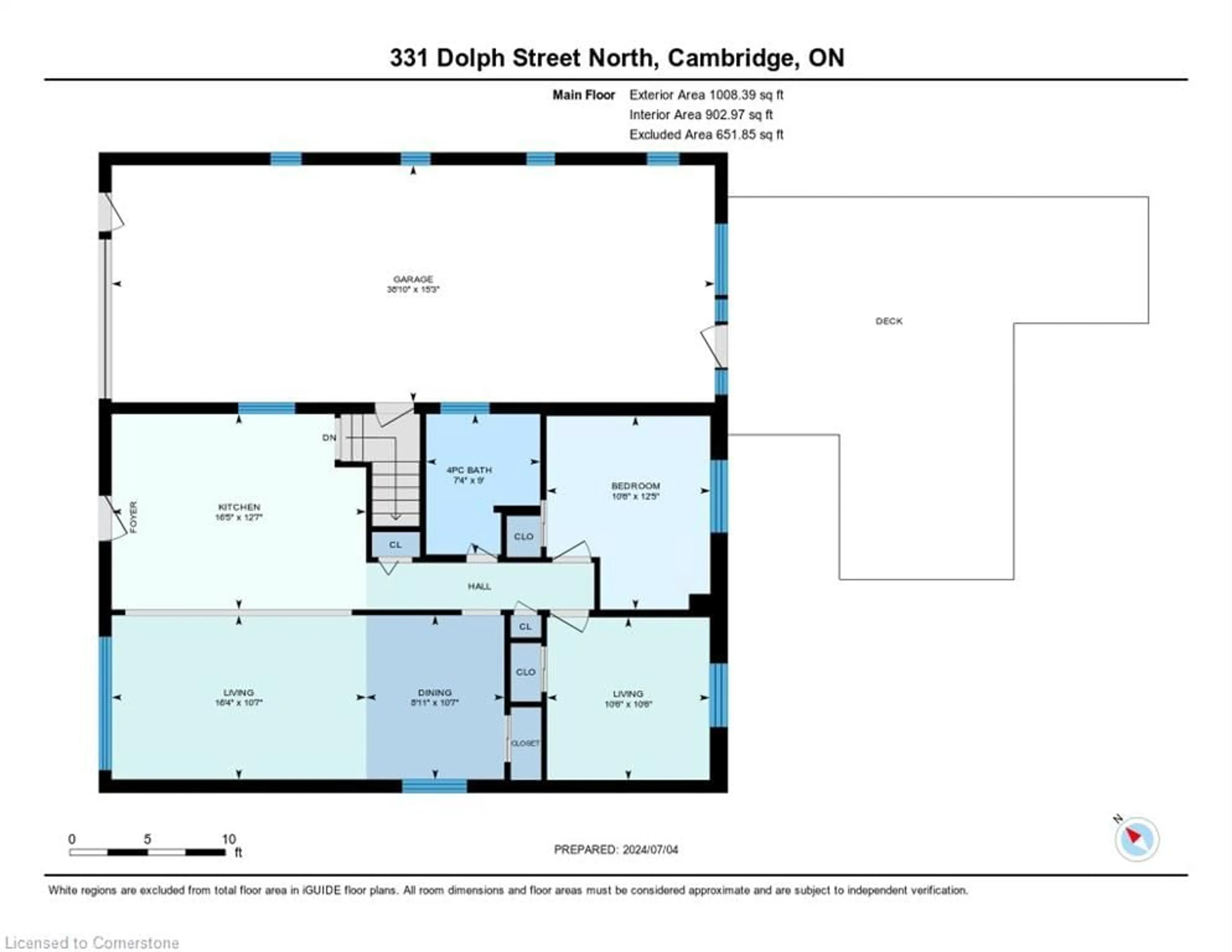 Floor plan for 331 Dolph St, Cambridge Ontario N3H 2A8