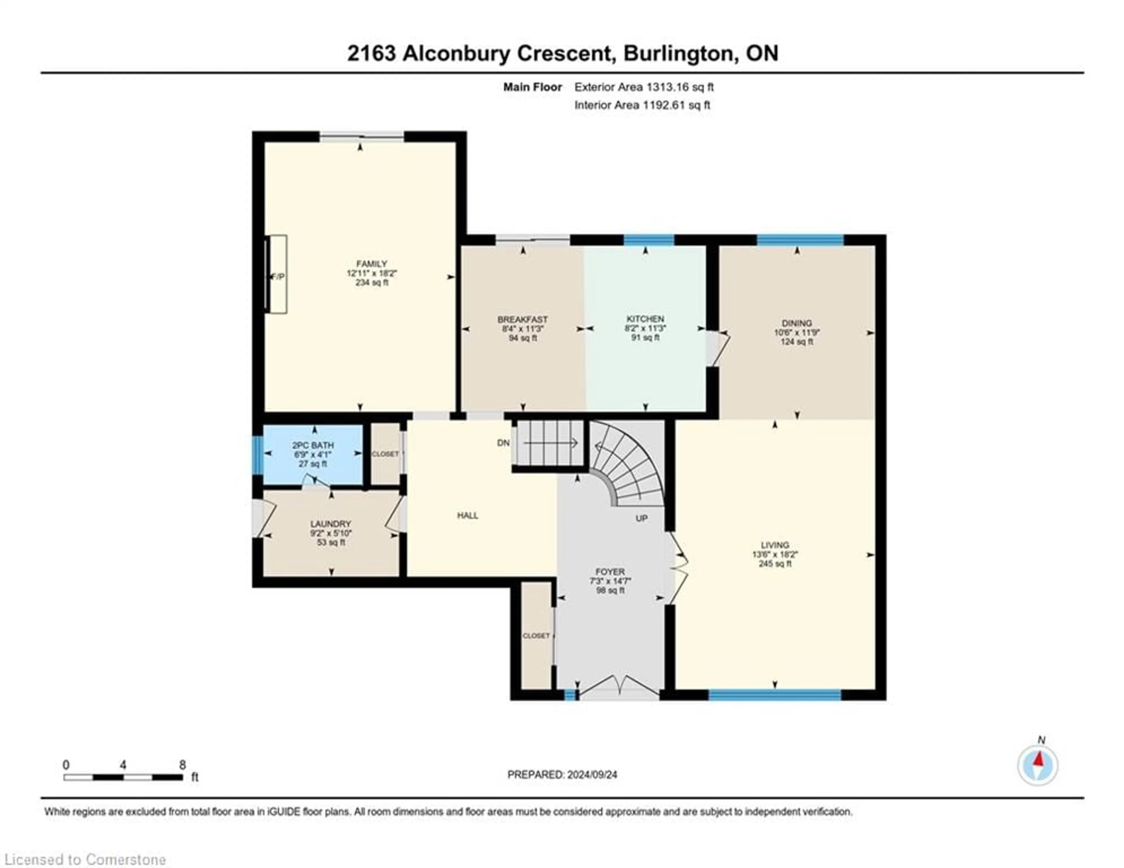 Floor plan for 2163 Alconbury Cres, Burlington Ontario L7P 3C5