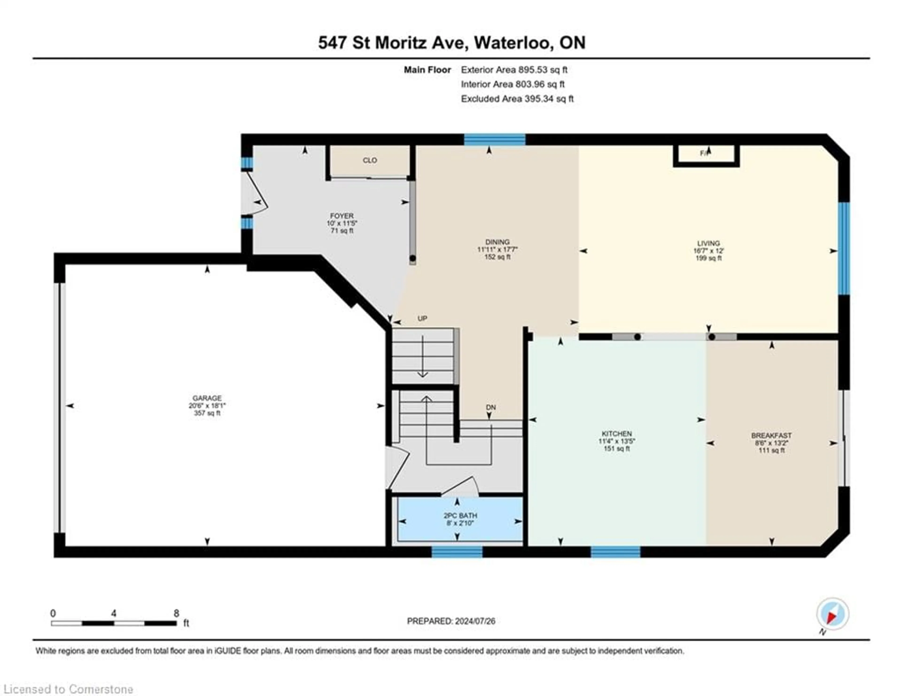 Floor plan for 547 St Moritz Ave, Waterloo Ontario N2T 2Z4