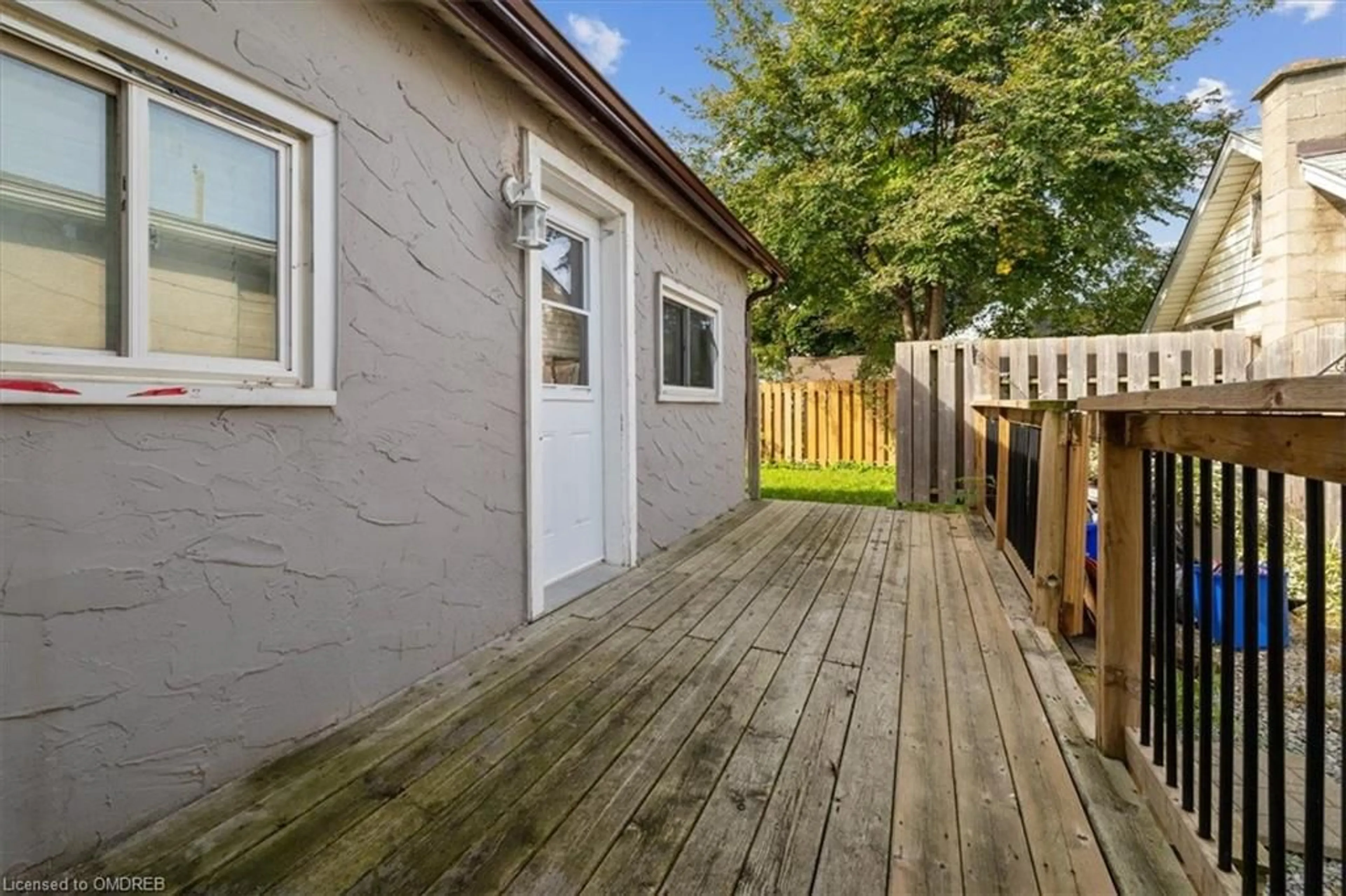 Patio, the fenced backyard for 73 Vine St, St. Catharines Ontario L2R 3X9