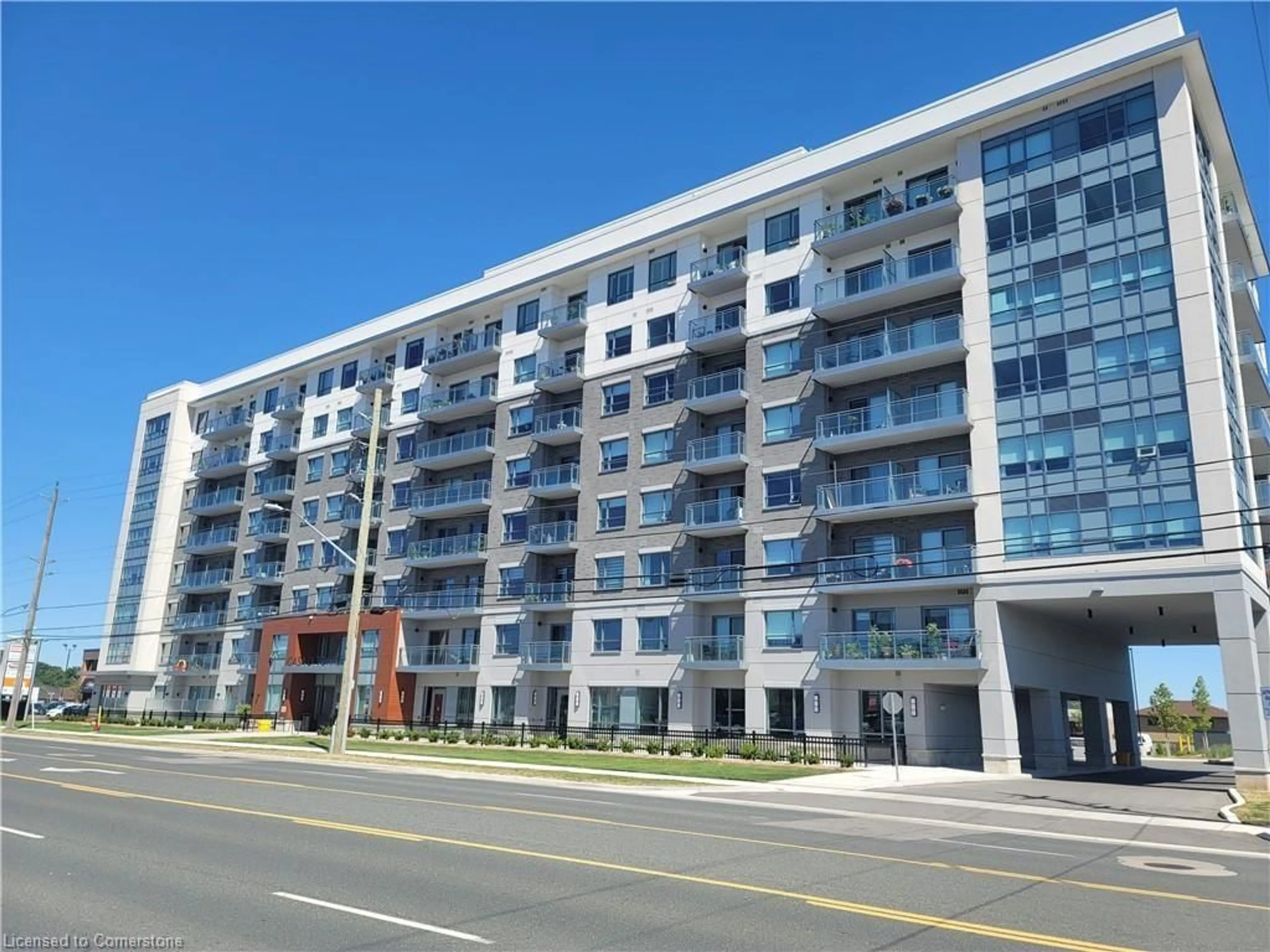 A pic from exterior of the house or condo, the front or back of building for 121 Highway 8 #308, Hamilton Ontario L8G 0A3