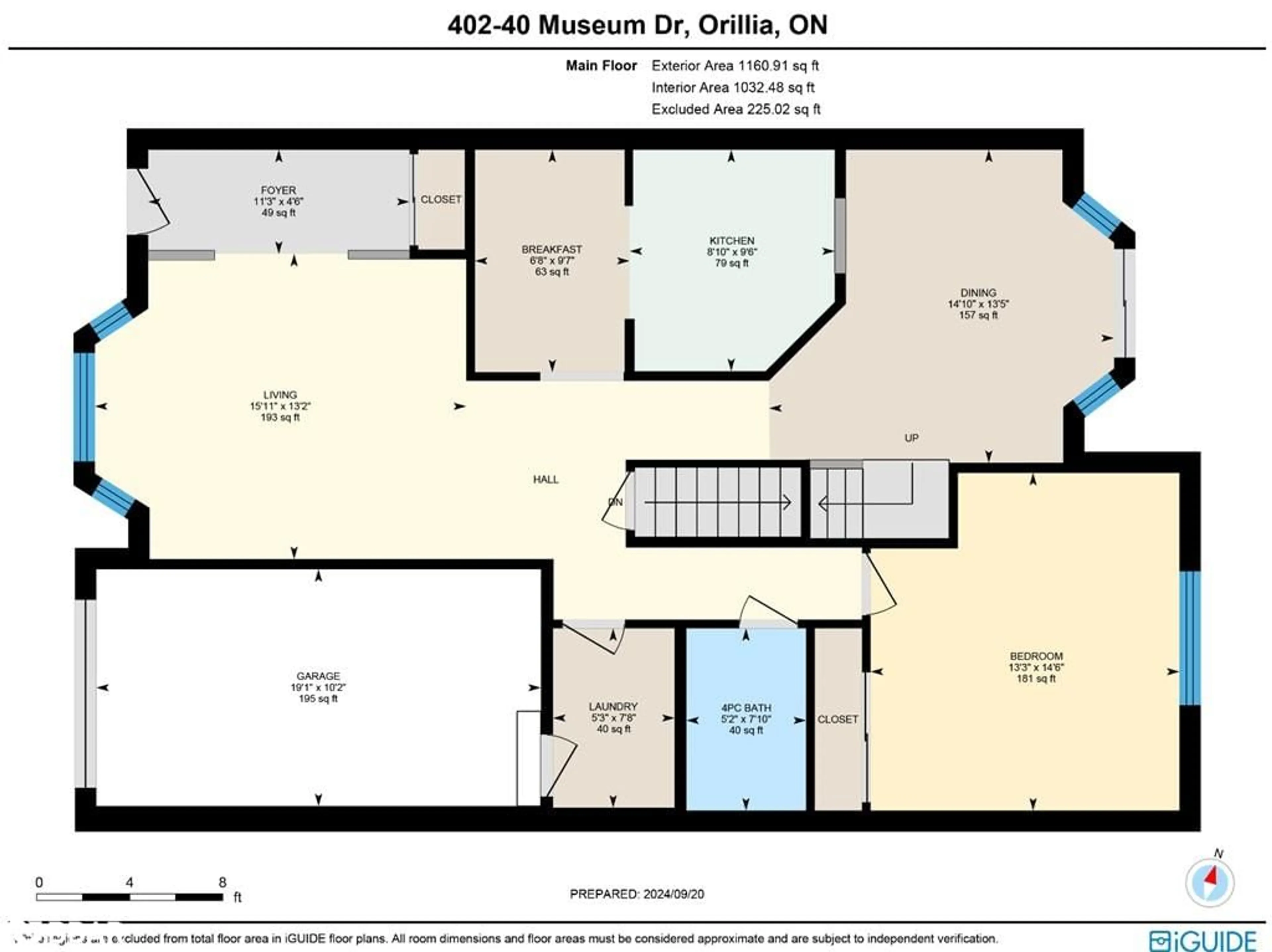 Floor plan for 40 Museum Dr #402, Orillia Ontario L3V 7T9