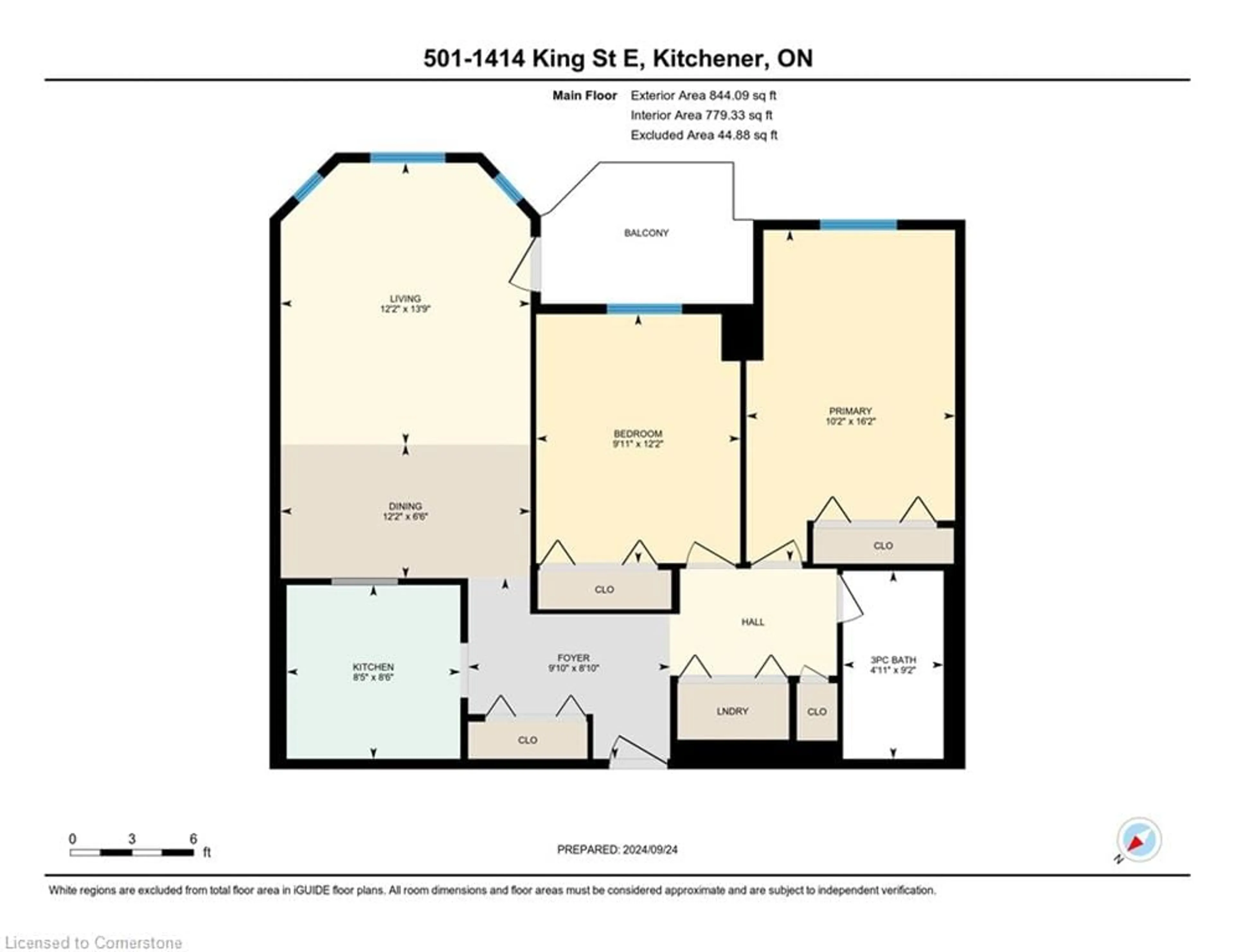 Floor plan for 1414 King St #501, Kitchener Ontario N2G 4T8