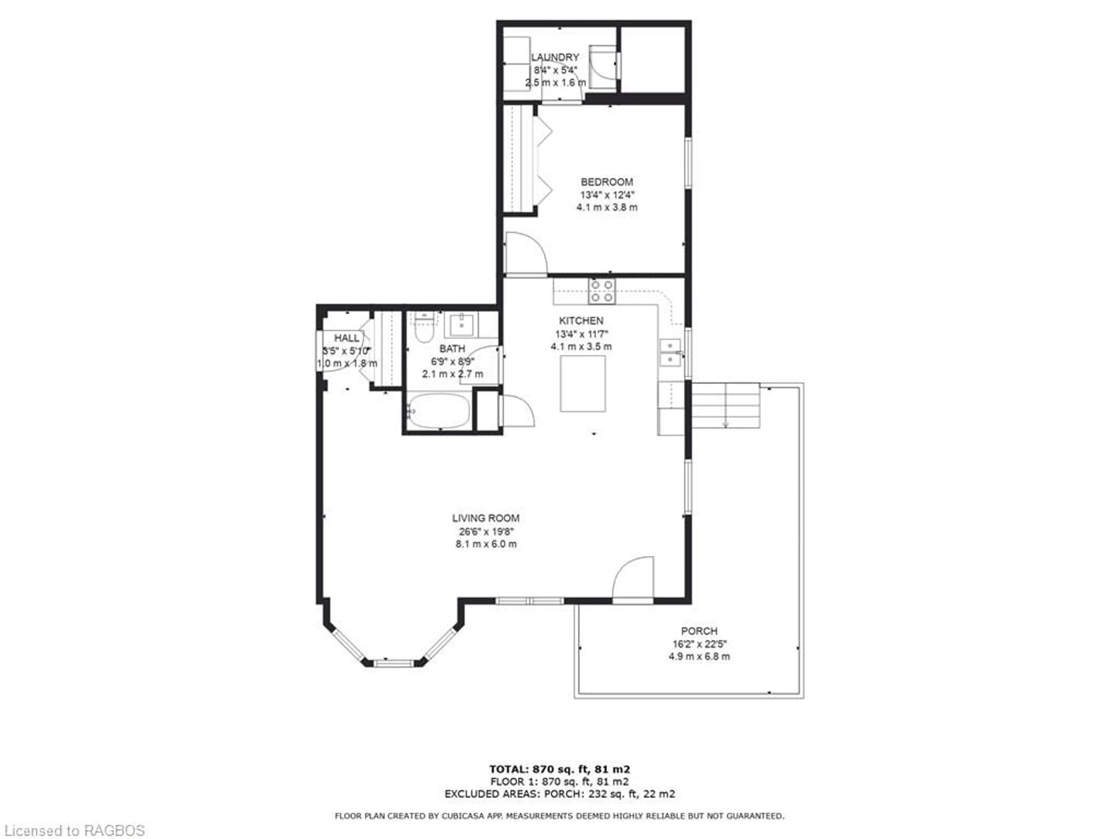 Floor plan for 355 Princess St #1, Shallow Lake Ontario N0H 2K0