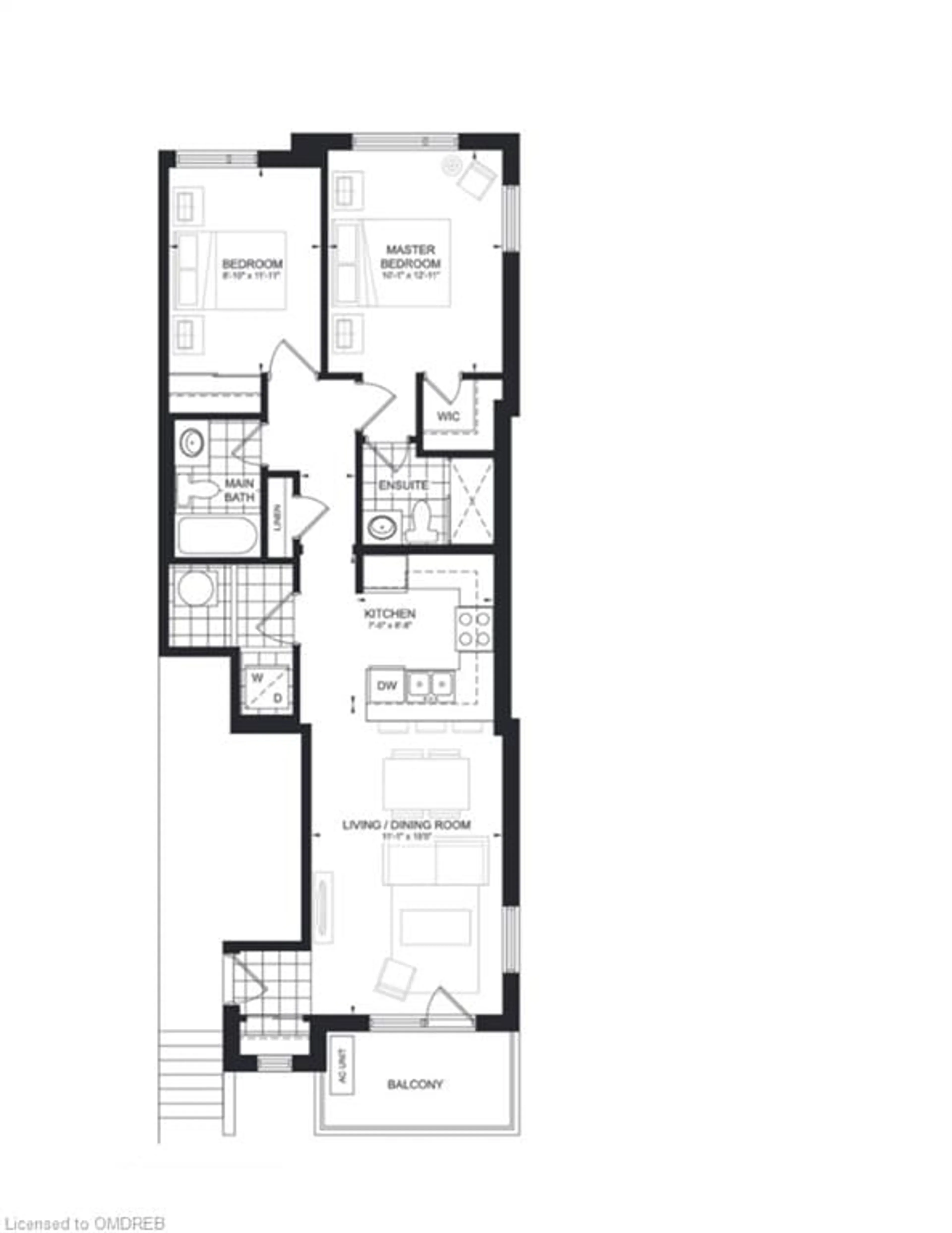 Floor plan for 8175 Britannia Rd #907, Milton Ontario L9T 7E7