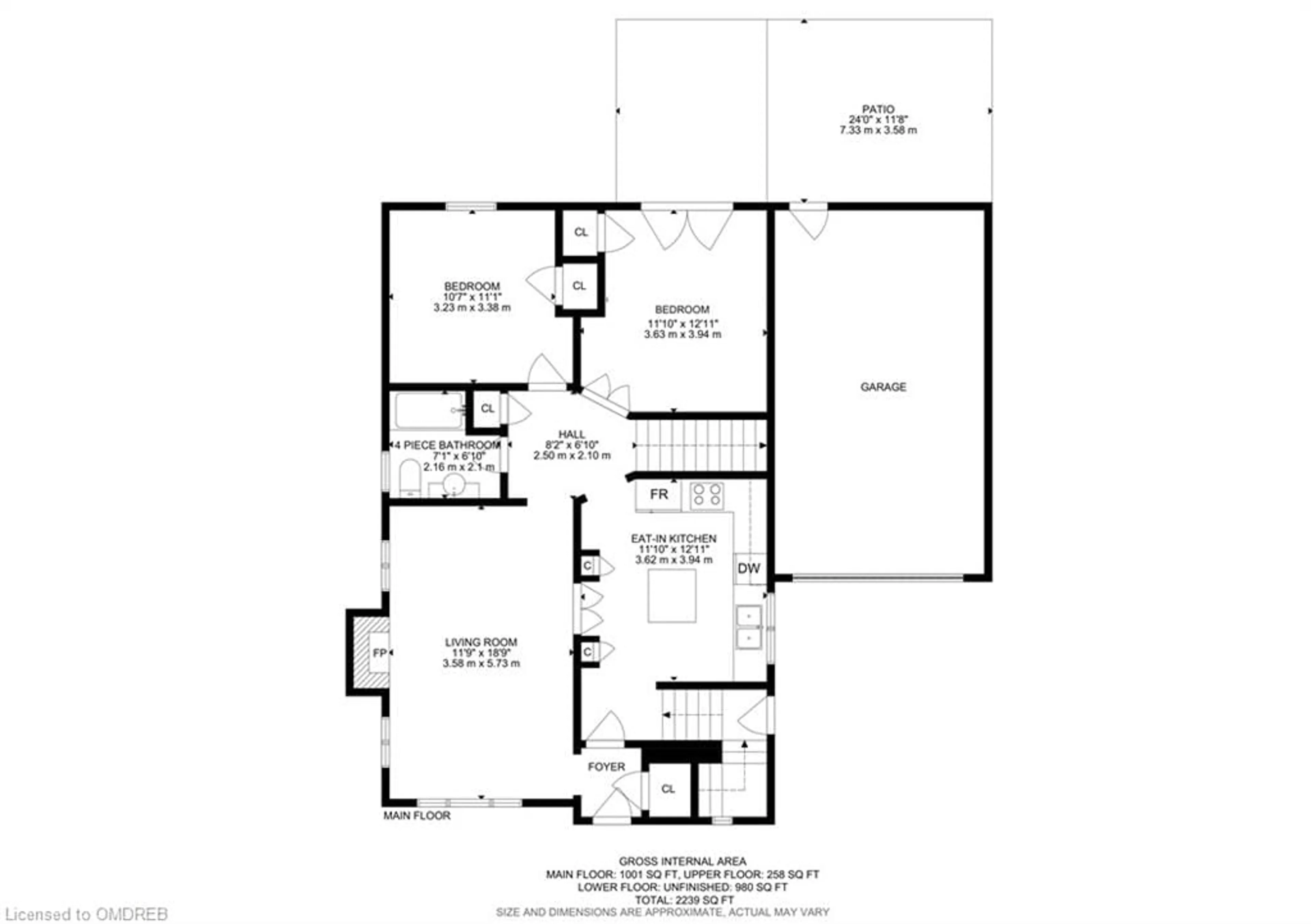 Floor plan for 62 Nelson Crt, Halton Hills Ontario L7J 1A6